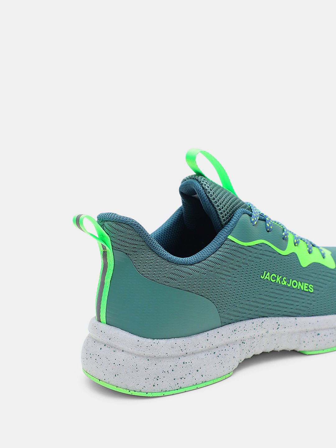 Green Lace-Up Mesh Sneakers