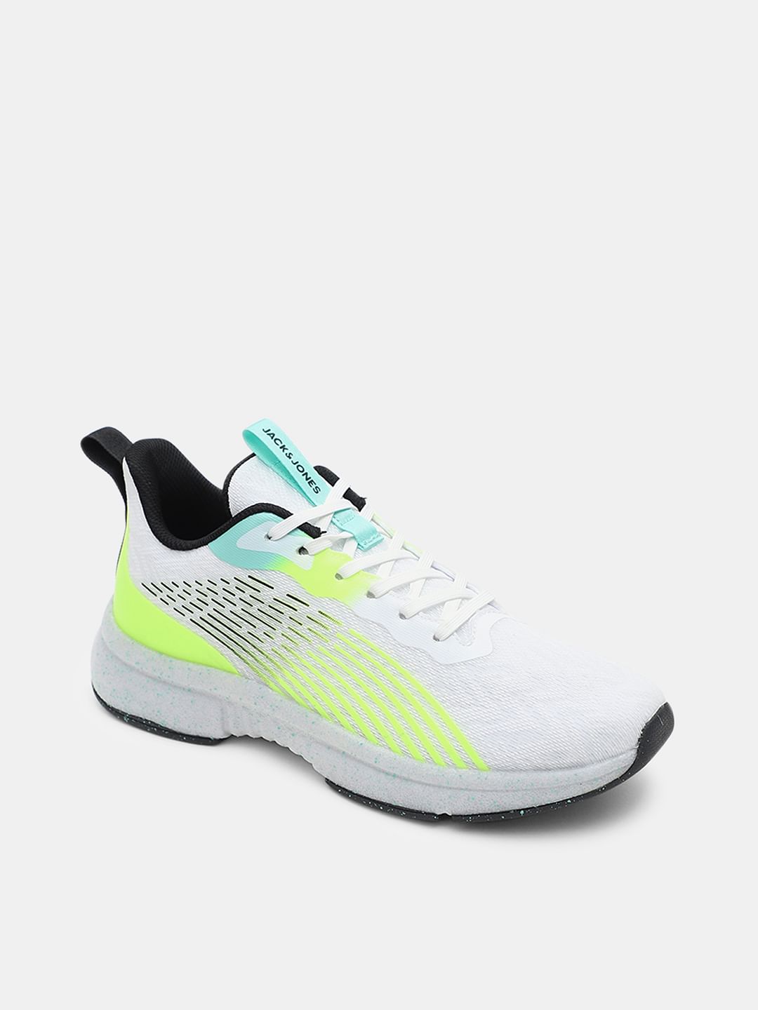 White Abstract Print Mesh Sneakers