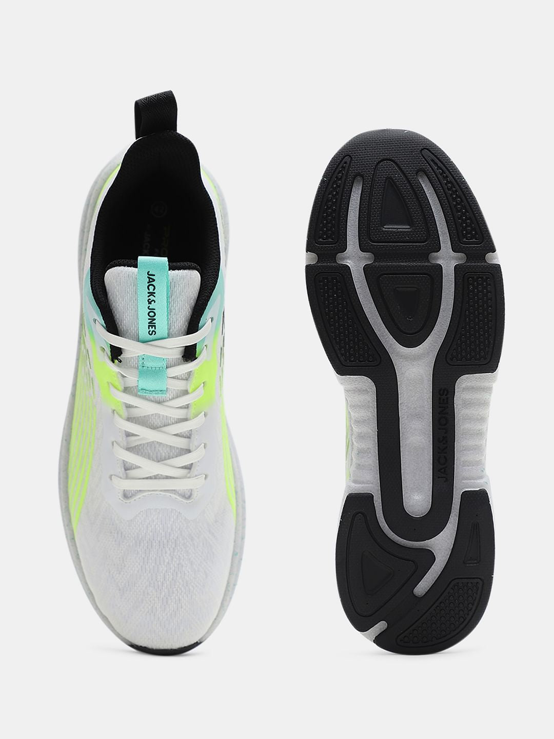 White Abstract Print Mesh Sneakers