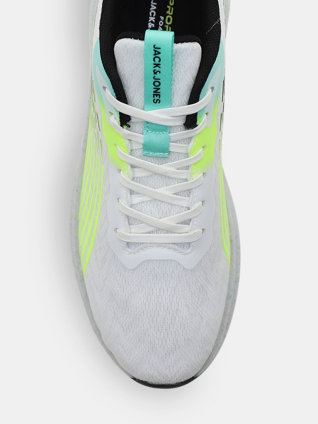 White Abstract Print Mesh Sneakers