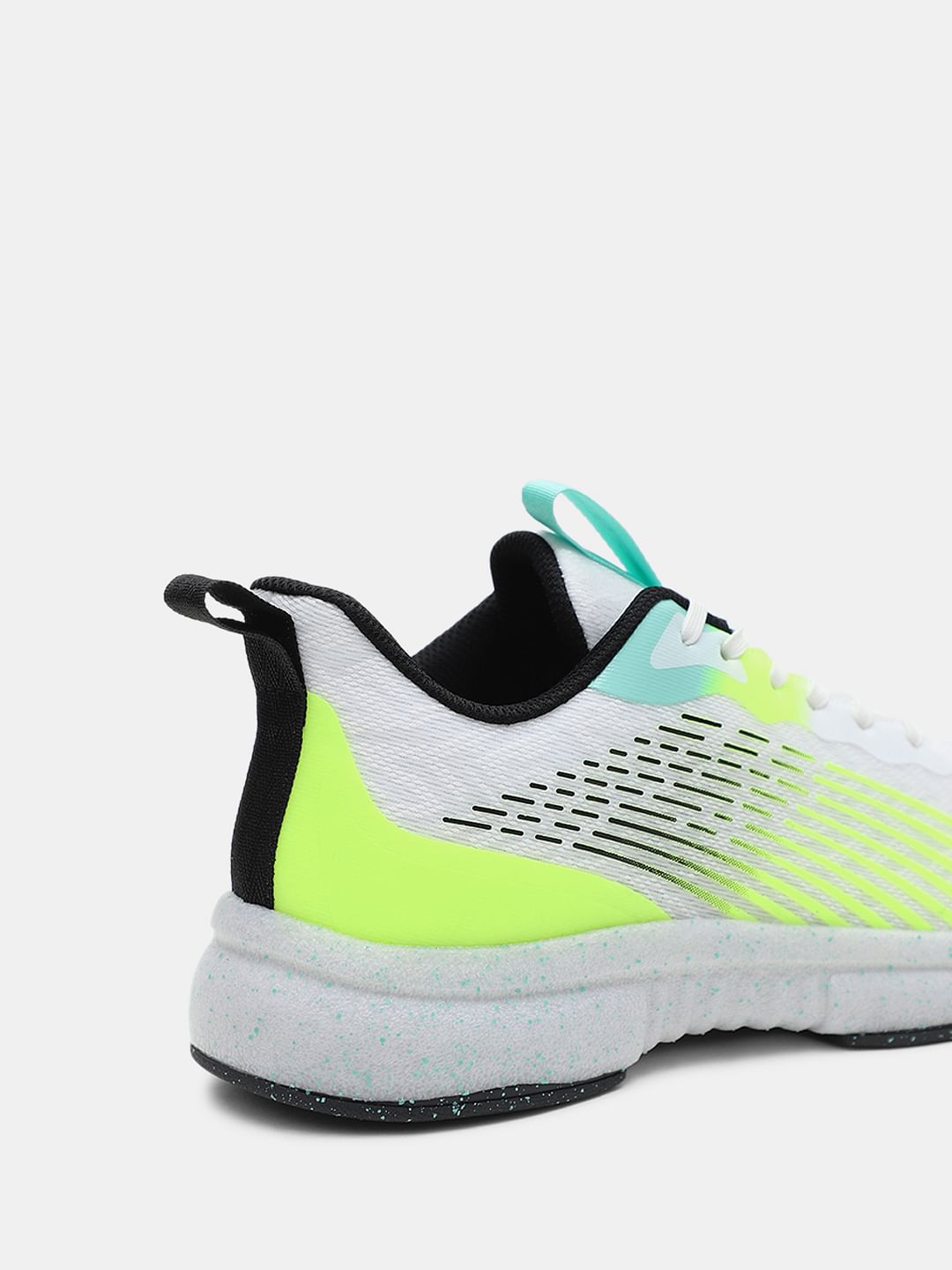 White Abstract Print Mesh Sneakers