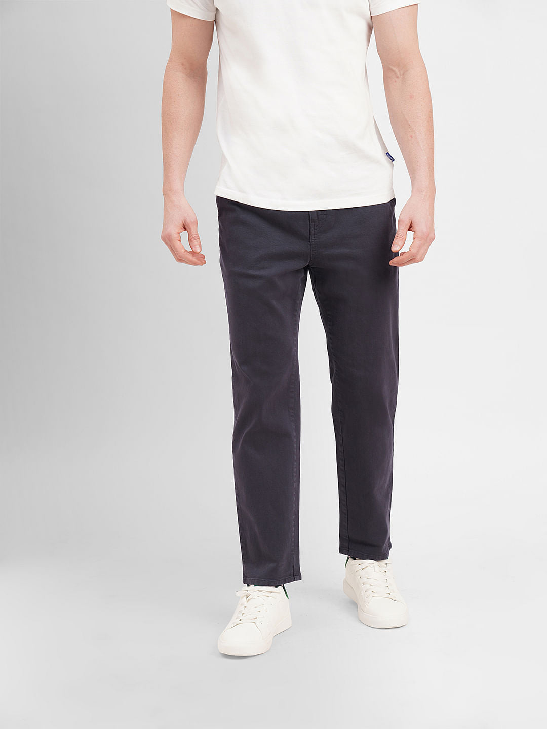 Dark Grey Low Rise Slim Fit Pants