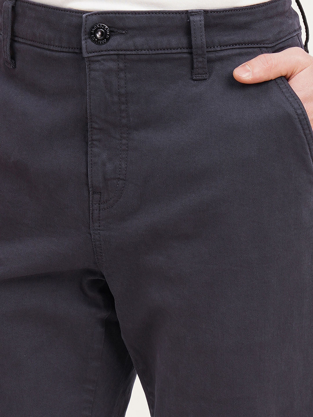 Dark Grey Low Rise Slim Fit Pants