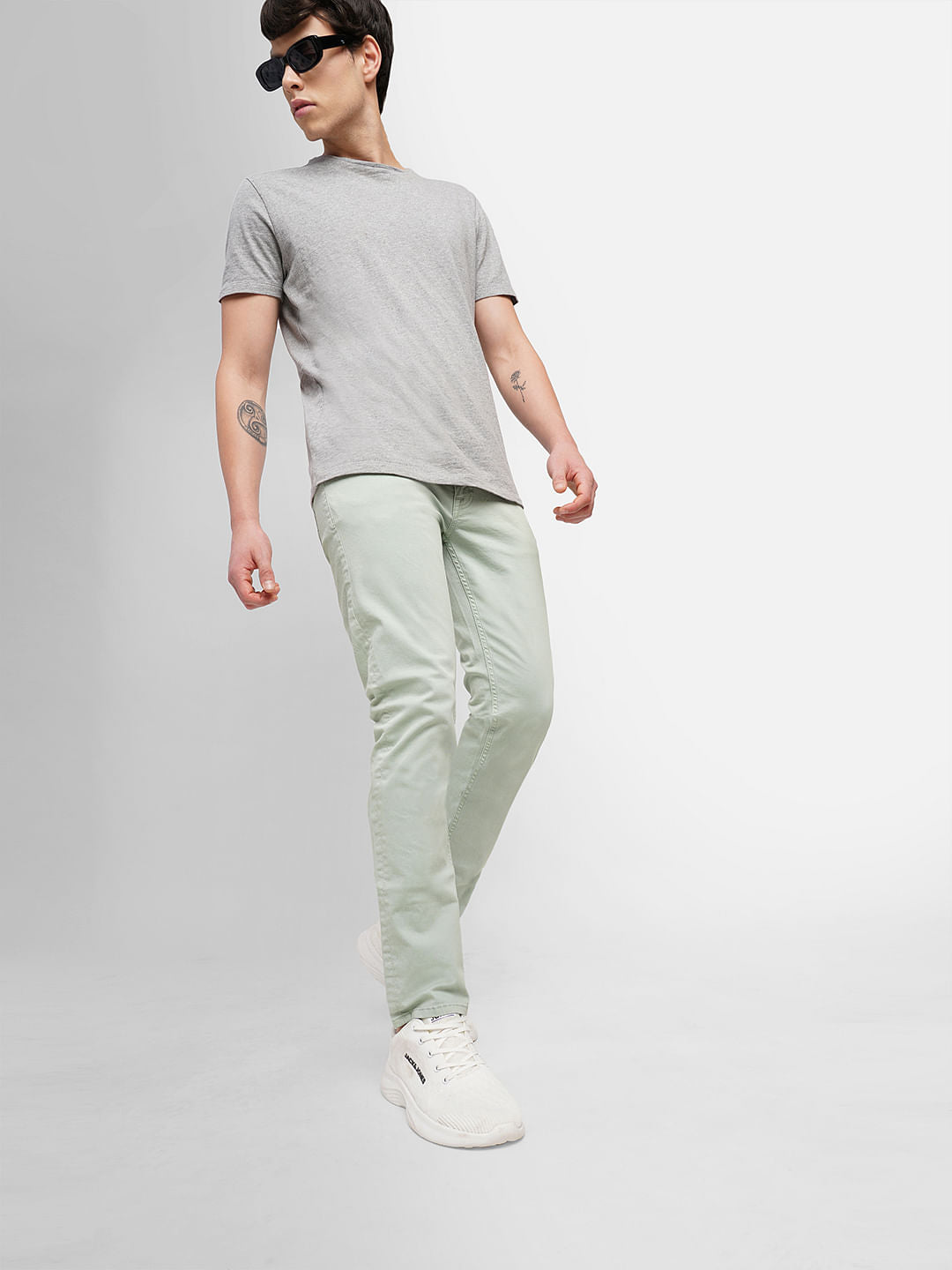 Light Green Slim Fit Chinos