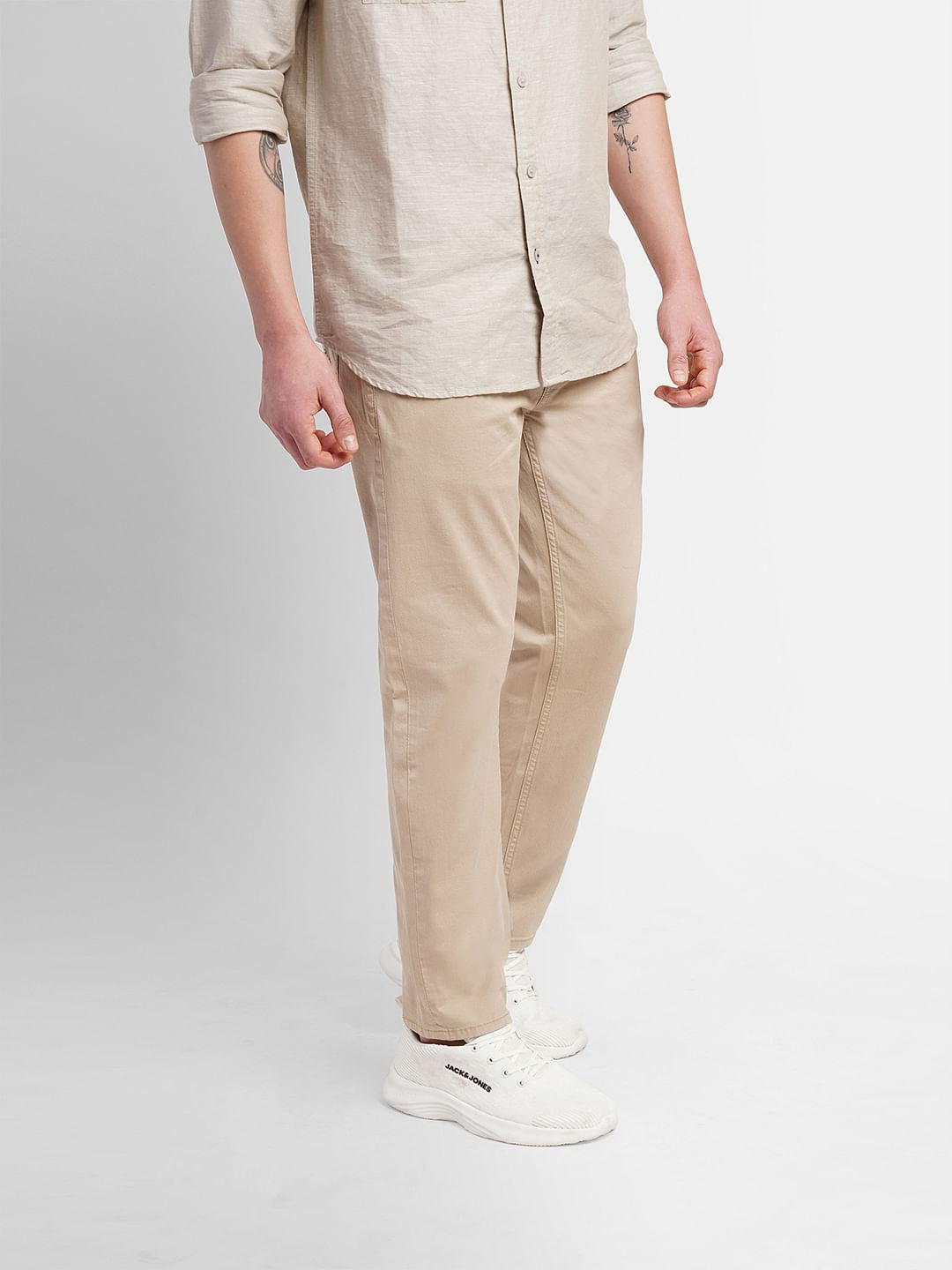 Beige Slim Fit Chinos