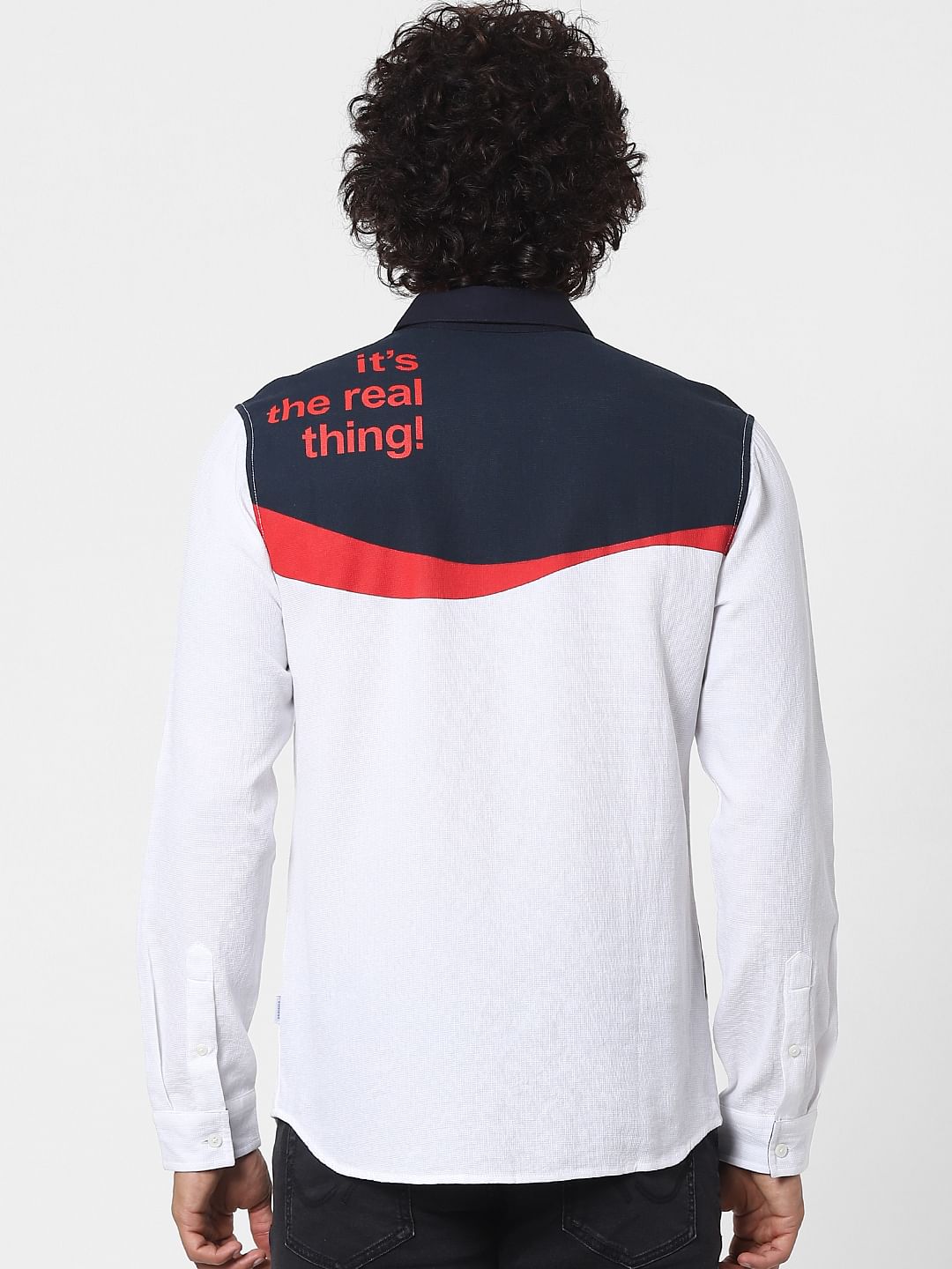 COCA COLA White Printed Full Sleeves Shirt