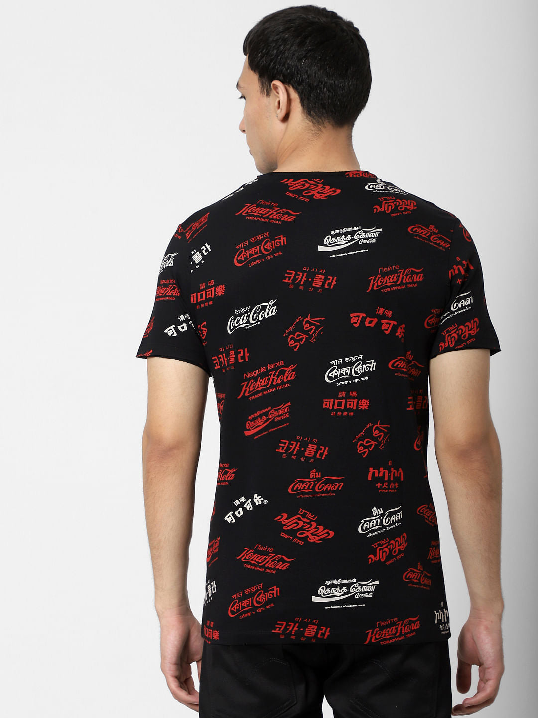 COCA COLA Black Logo Print Crew Neck T-shirt