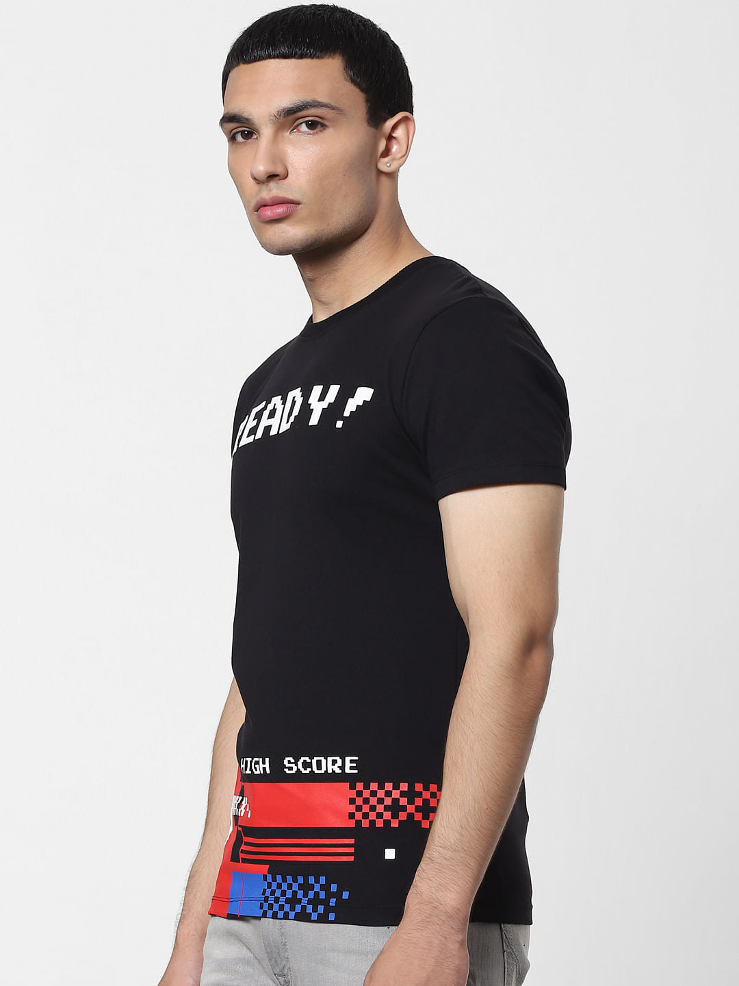 X PAC-MAN Black Graphic Print Crew Neck T-shirt