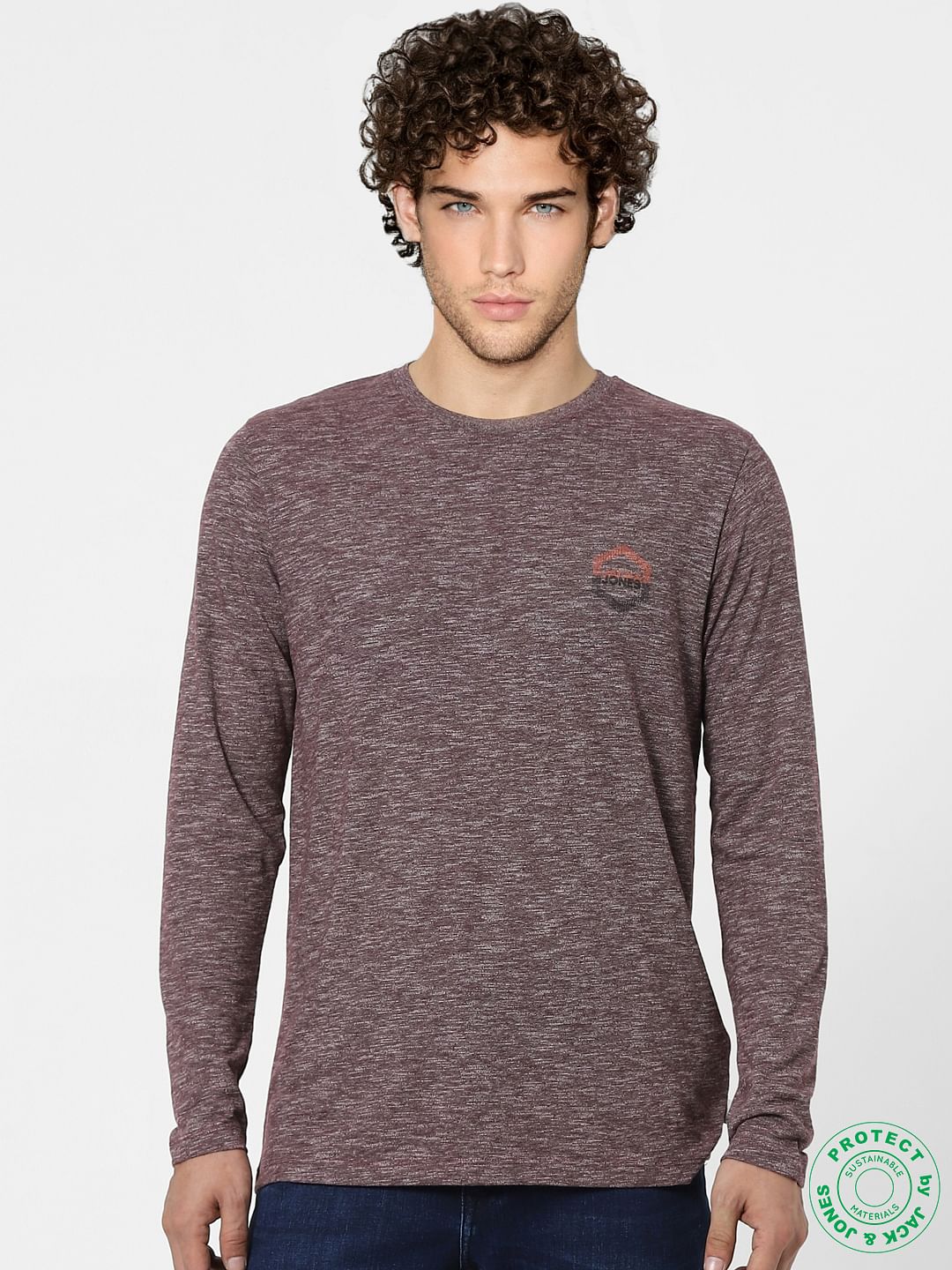 Red Logo Print Full Sleeves T-shirt