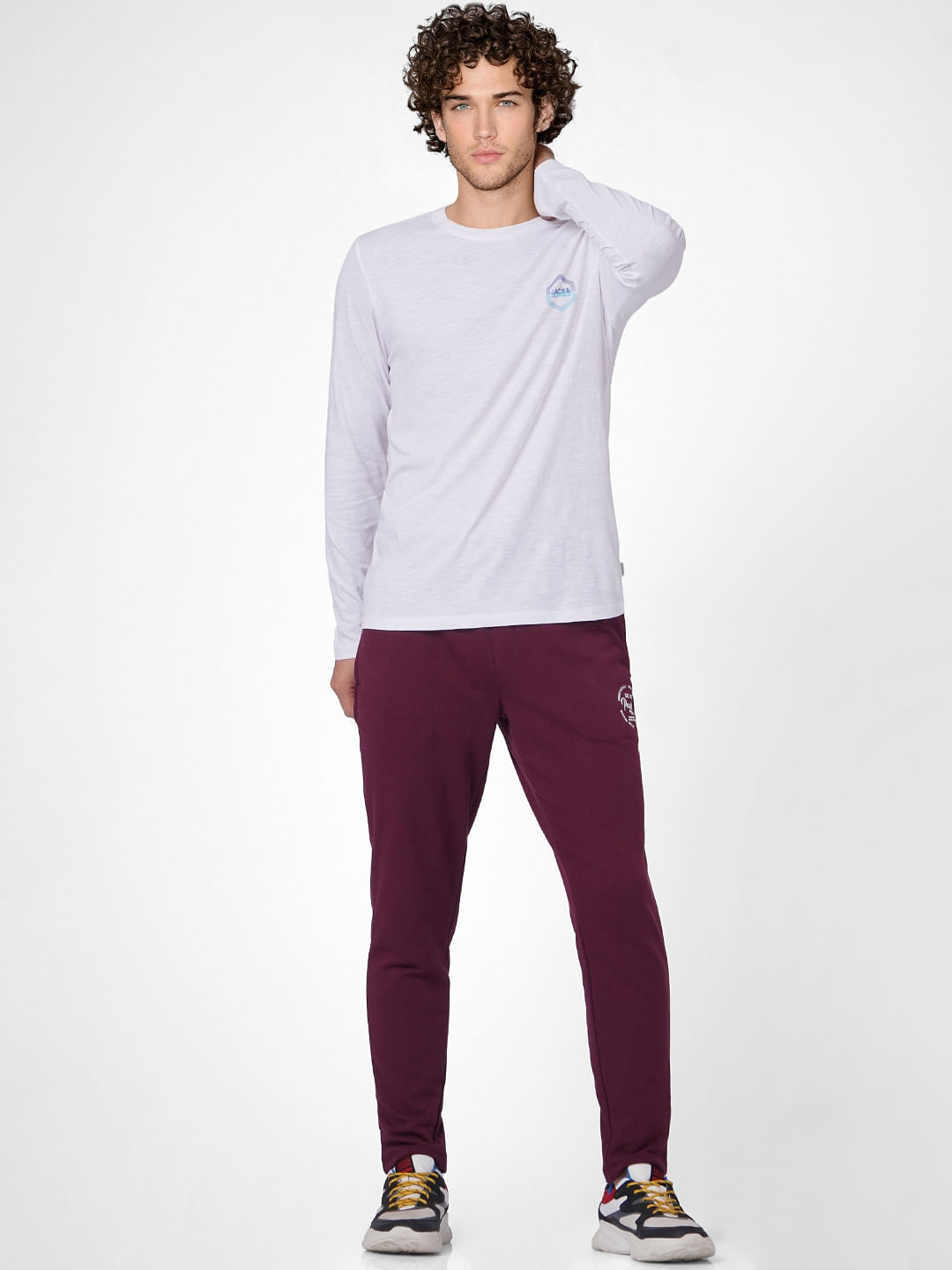White Full Sleeves Crew Neck T-shirt