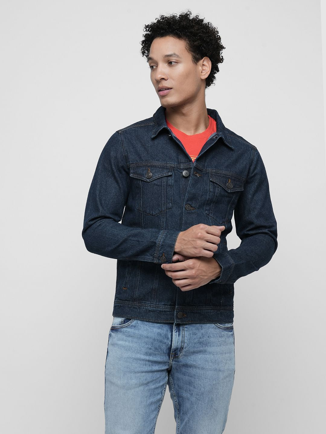 PRODUKT by JACK&JONES Dark Blue Cotton Denim Jacket