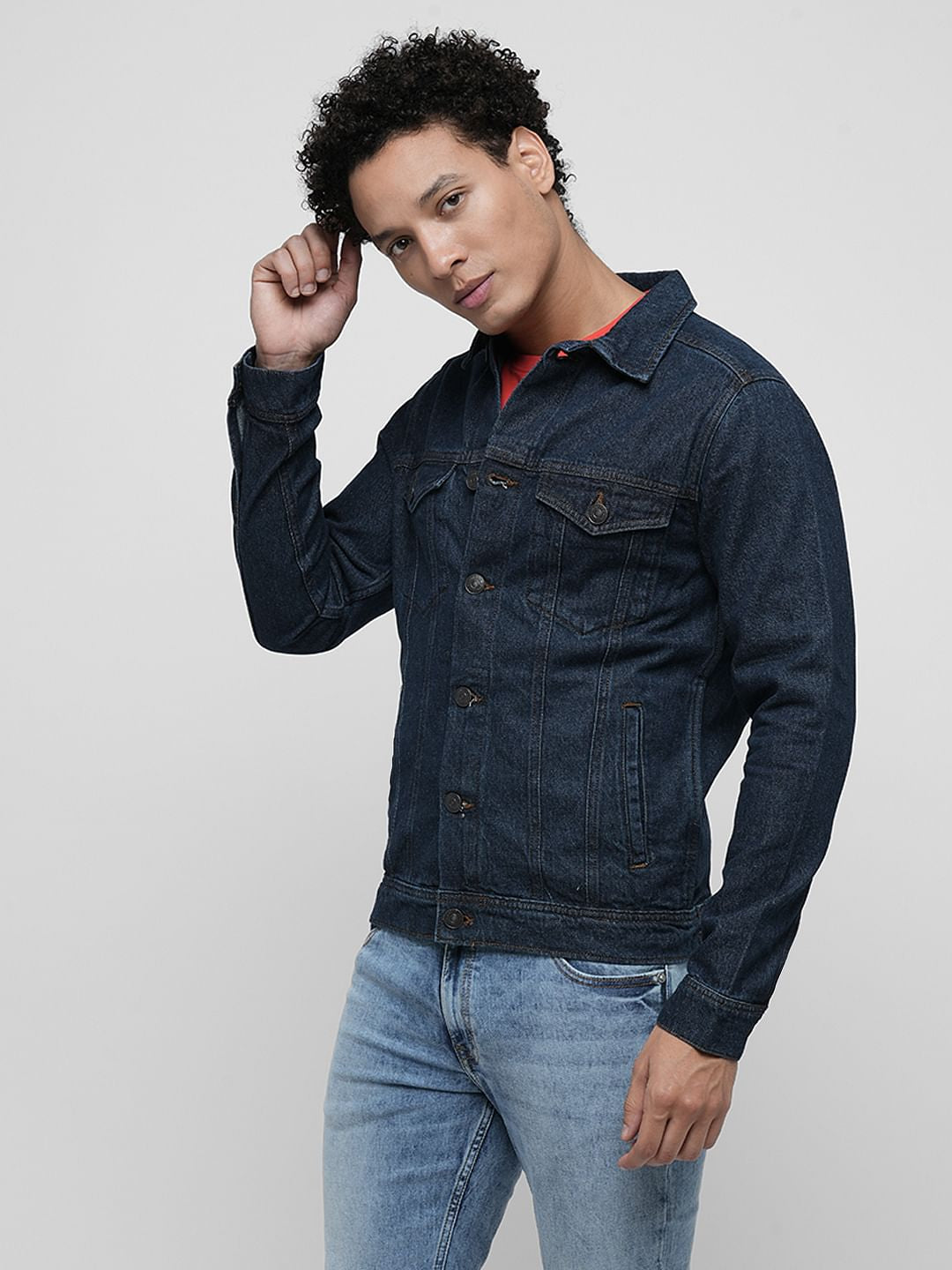 PRODUKT by JACK&JONES Dark Blue Cotton Denim Jacket