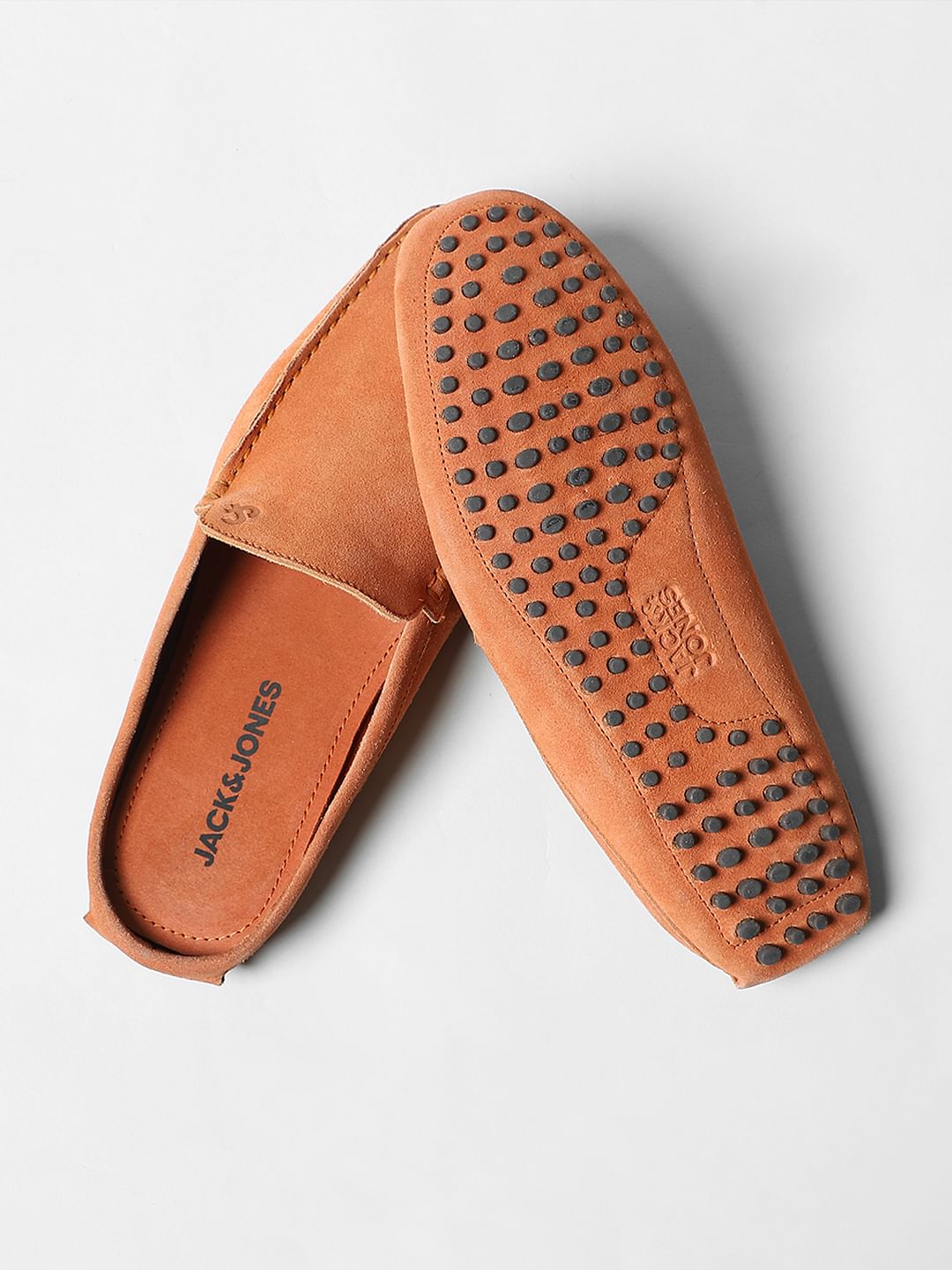 Orange Suede Loafers