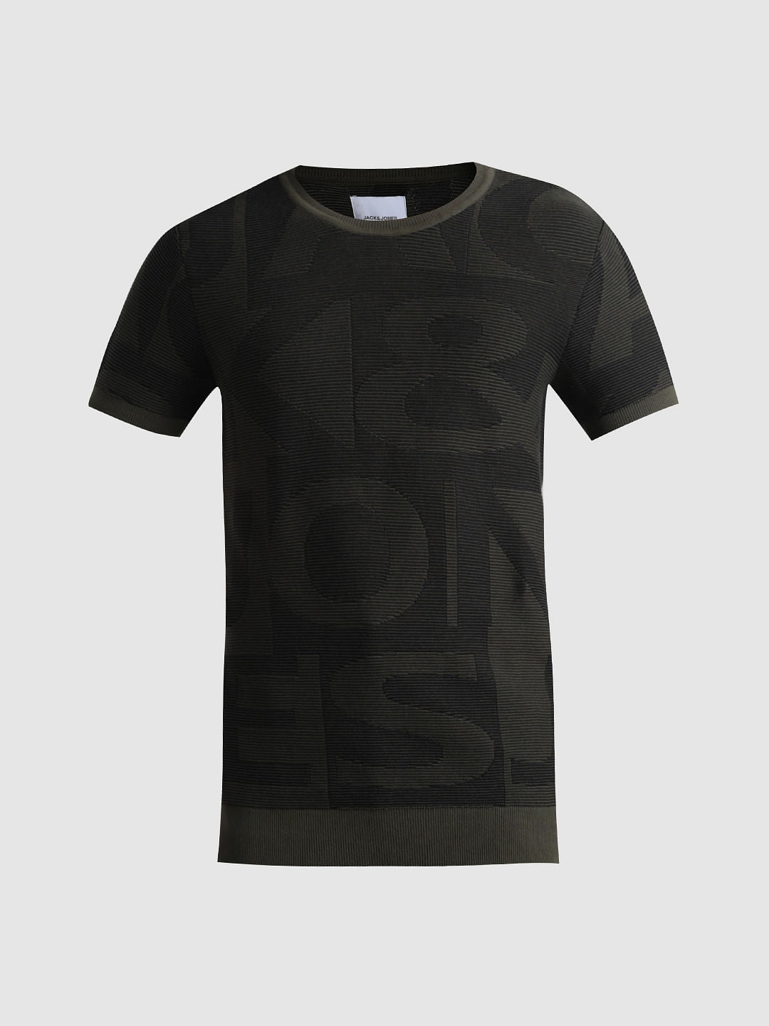 Green Logo Print Knitted T-shirt