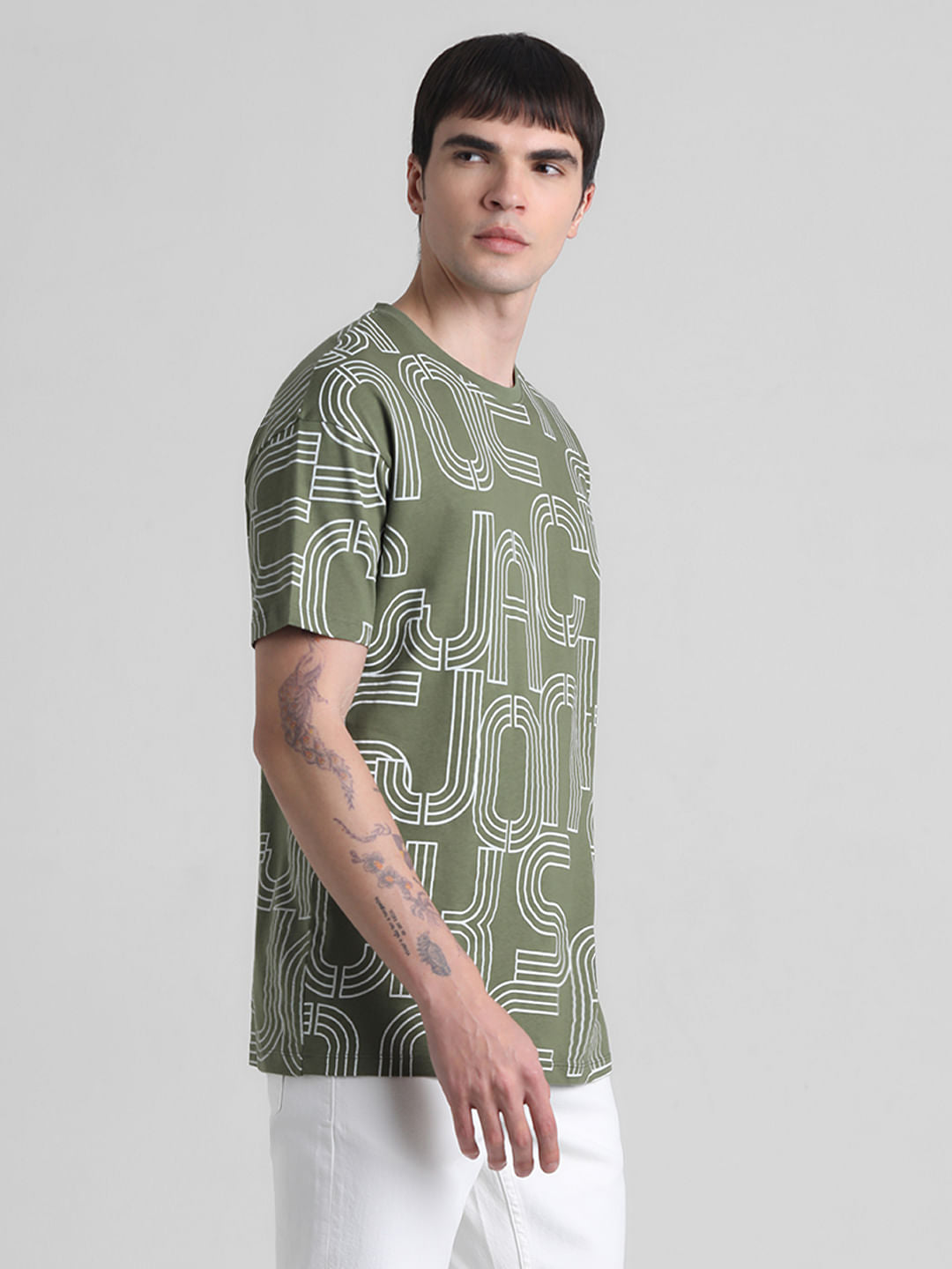 Green Typographic Oversized T-shirt