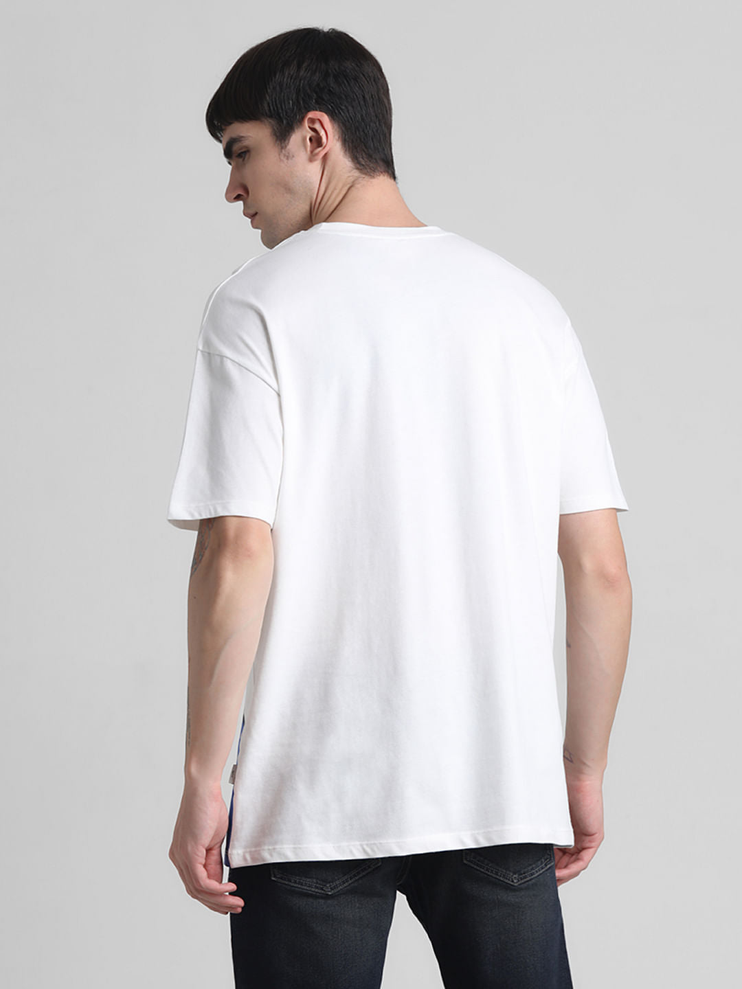 White Doggo Print Oversized T-shirt