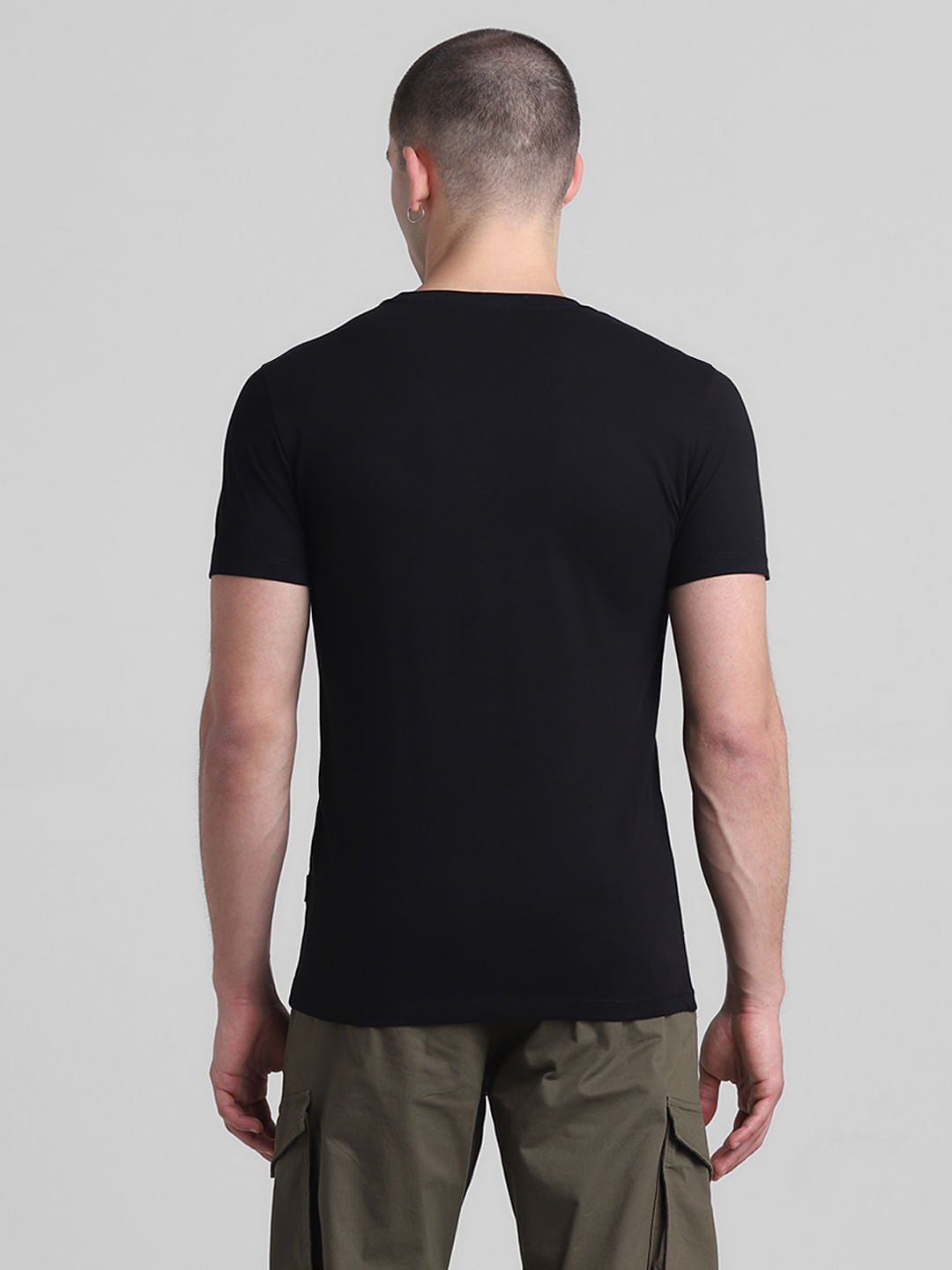 Black Logo Print Cotton T-shirt