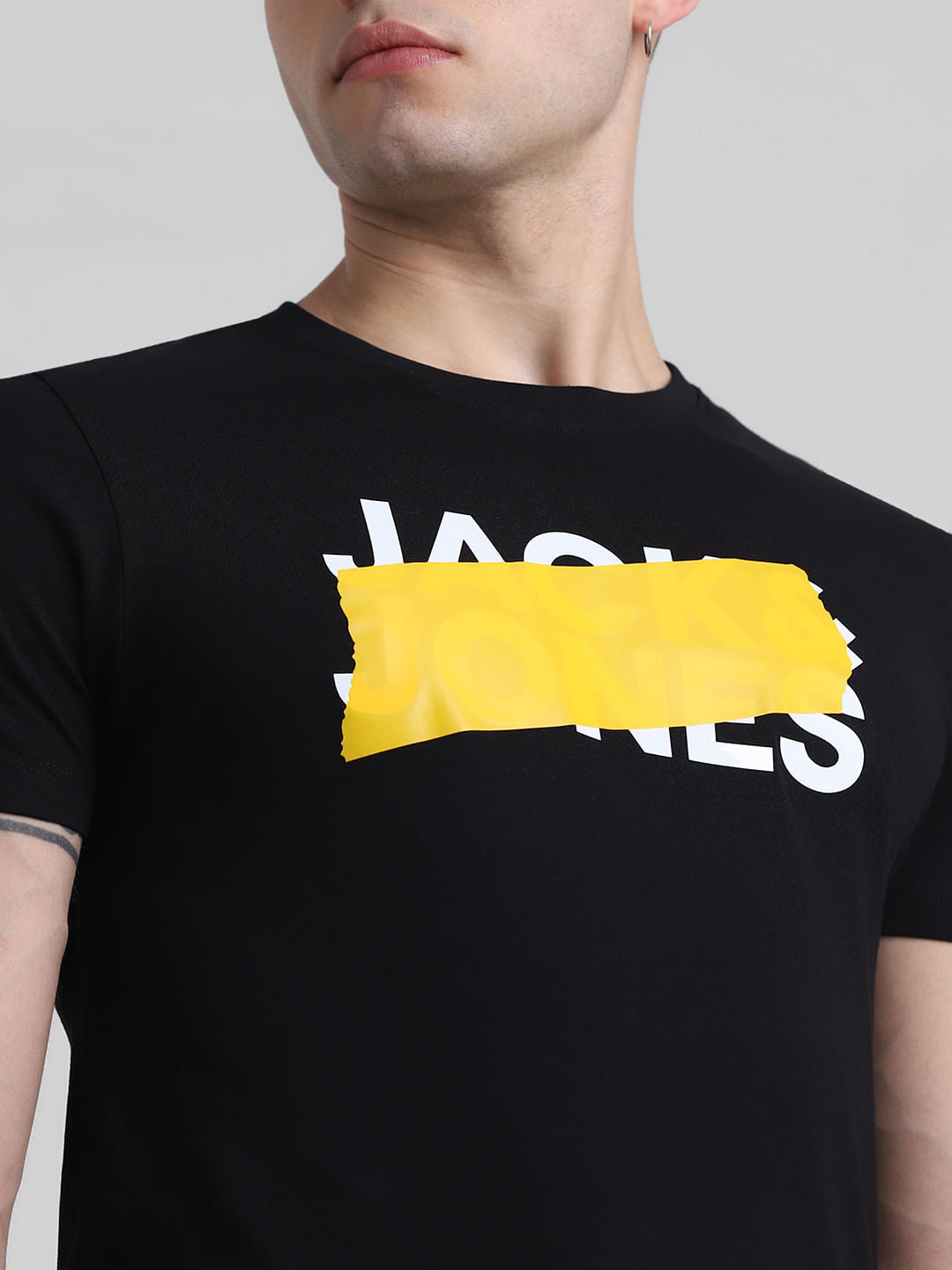 Black Logo Print Cotton T-shirt