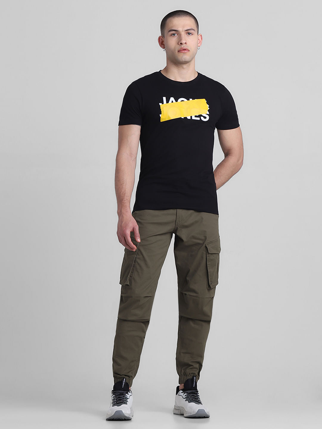 Black Logo Print Cotton T-shirt