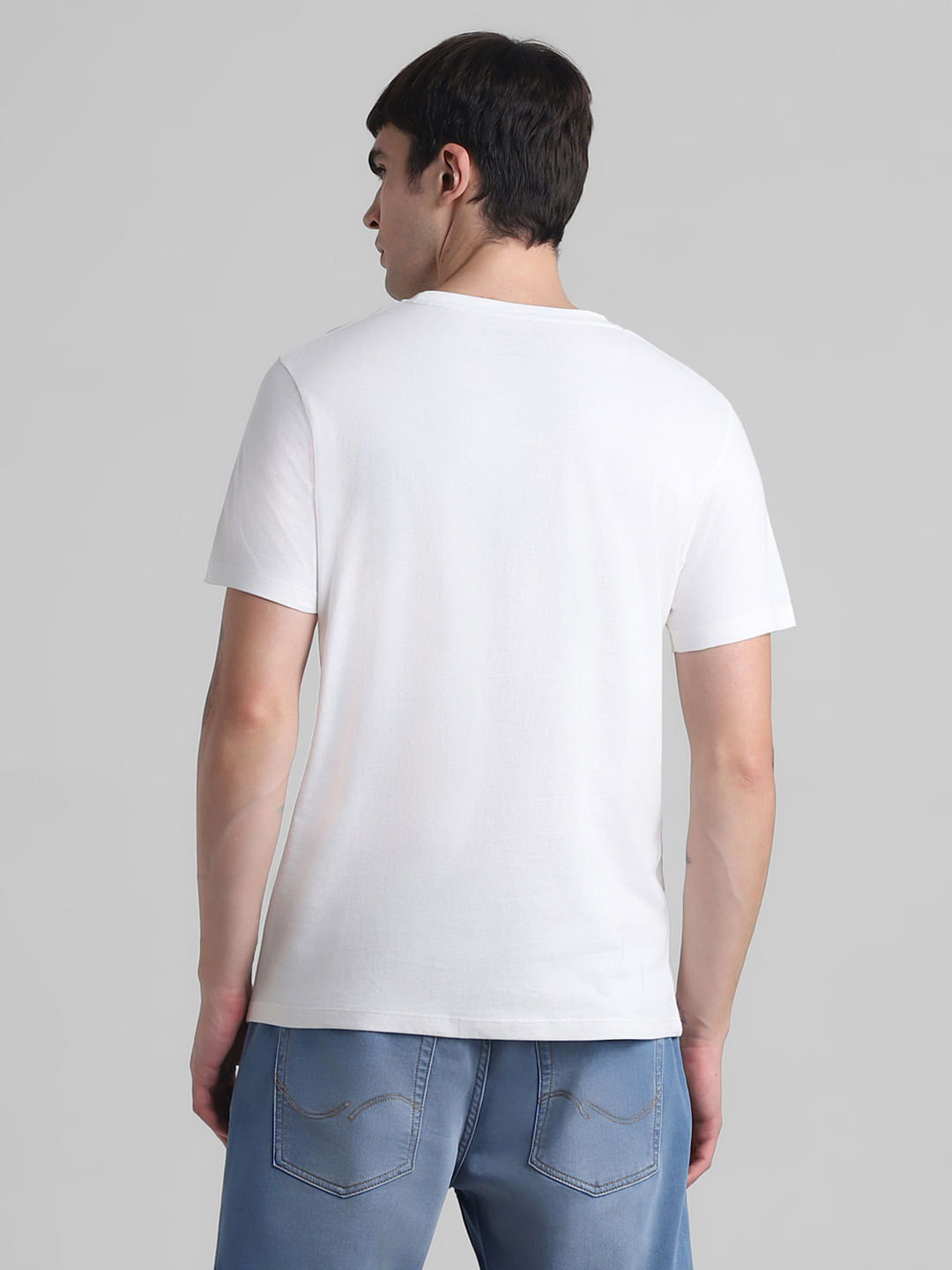 White Printed Crew Neck T-shirt