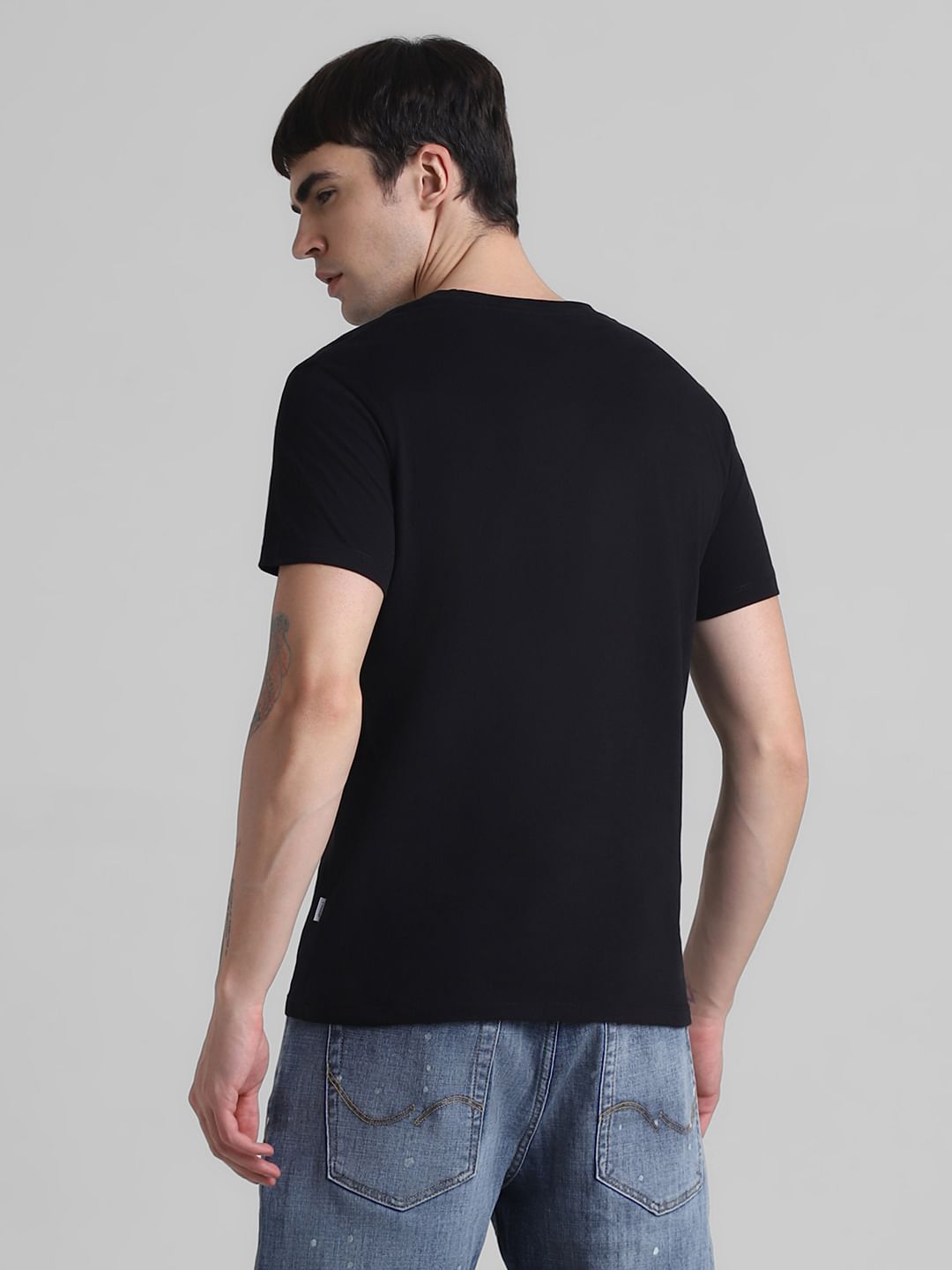 Black Metadog Print Cotton T-shirt