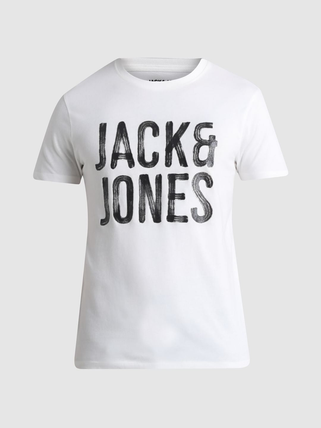 White Logo Print Crew Neck T-shirt