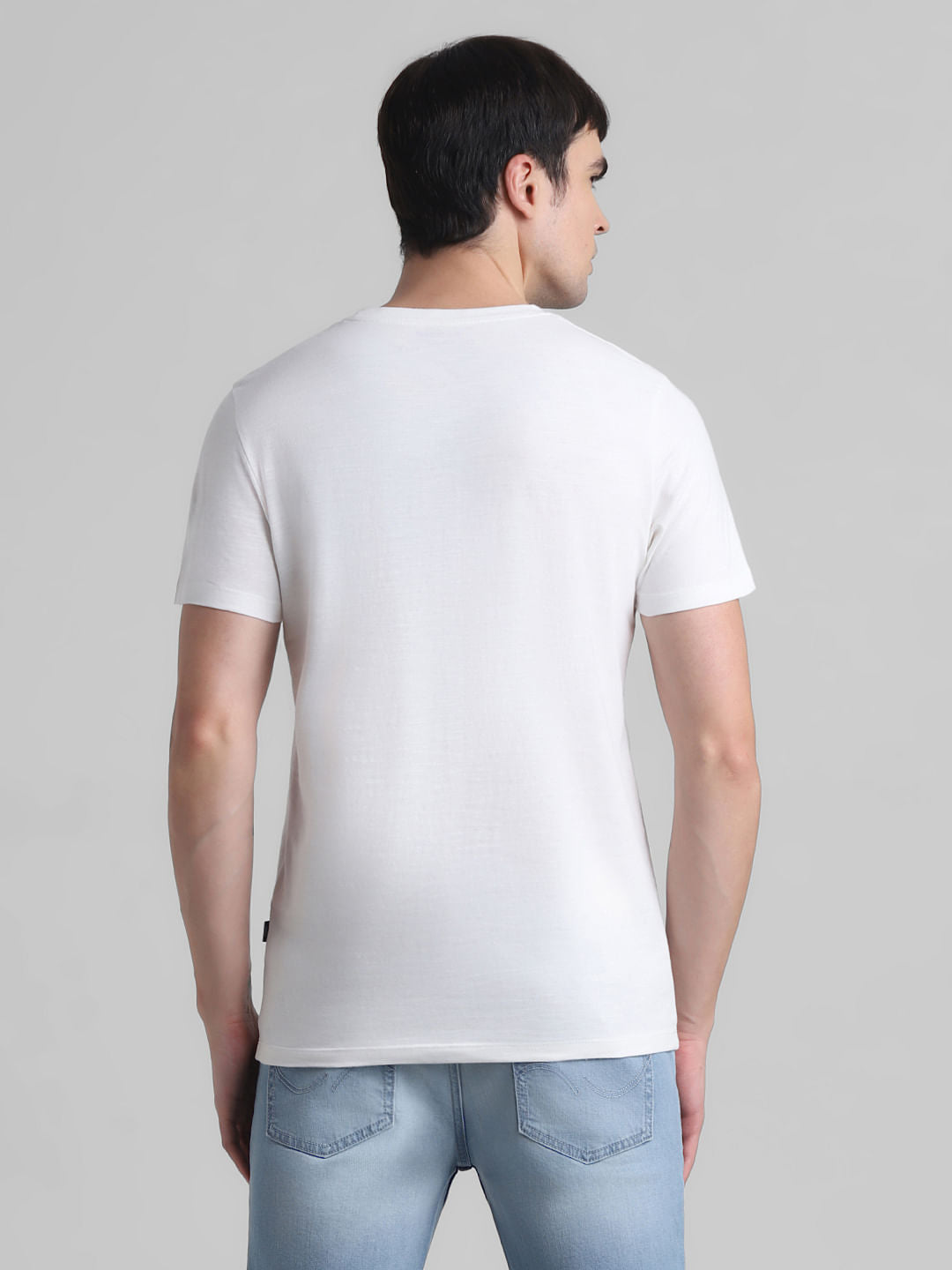 White Printed Crew Neck T-shirt