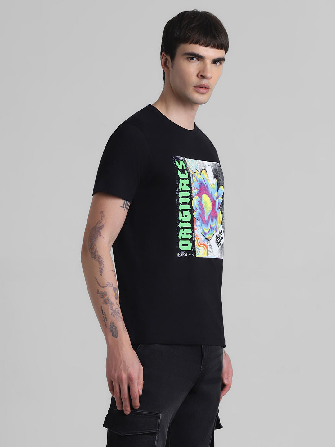 Black Tropadelic Print T-shirt
