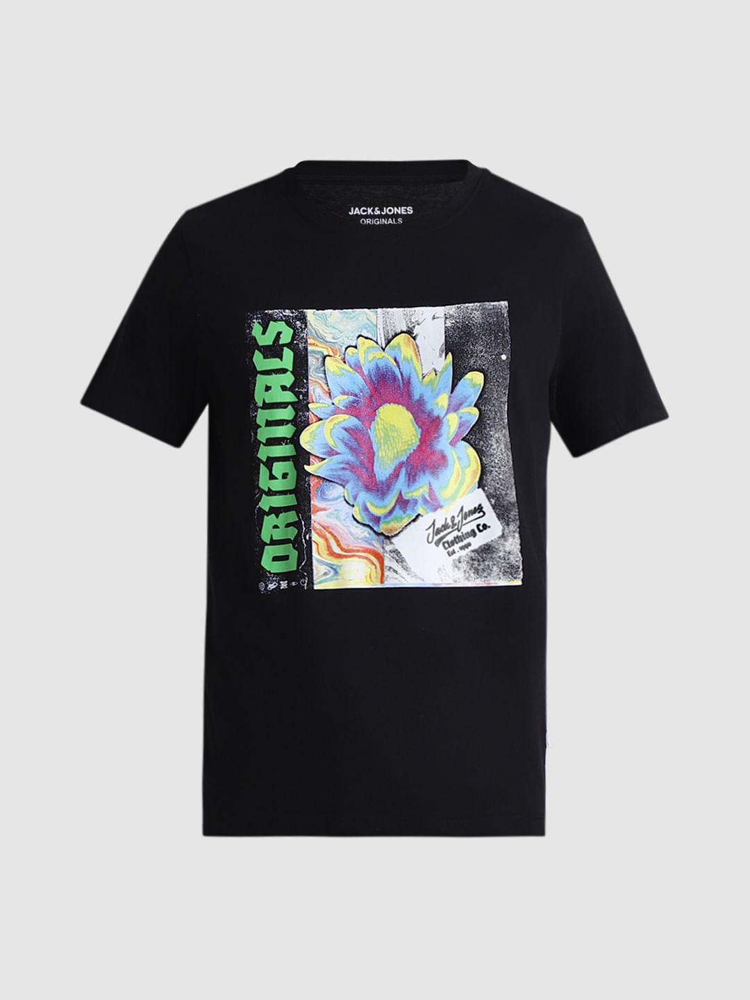 Black Tropadelic Print T-shirt