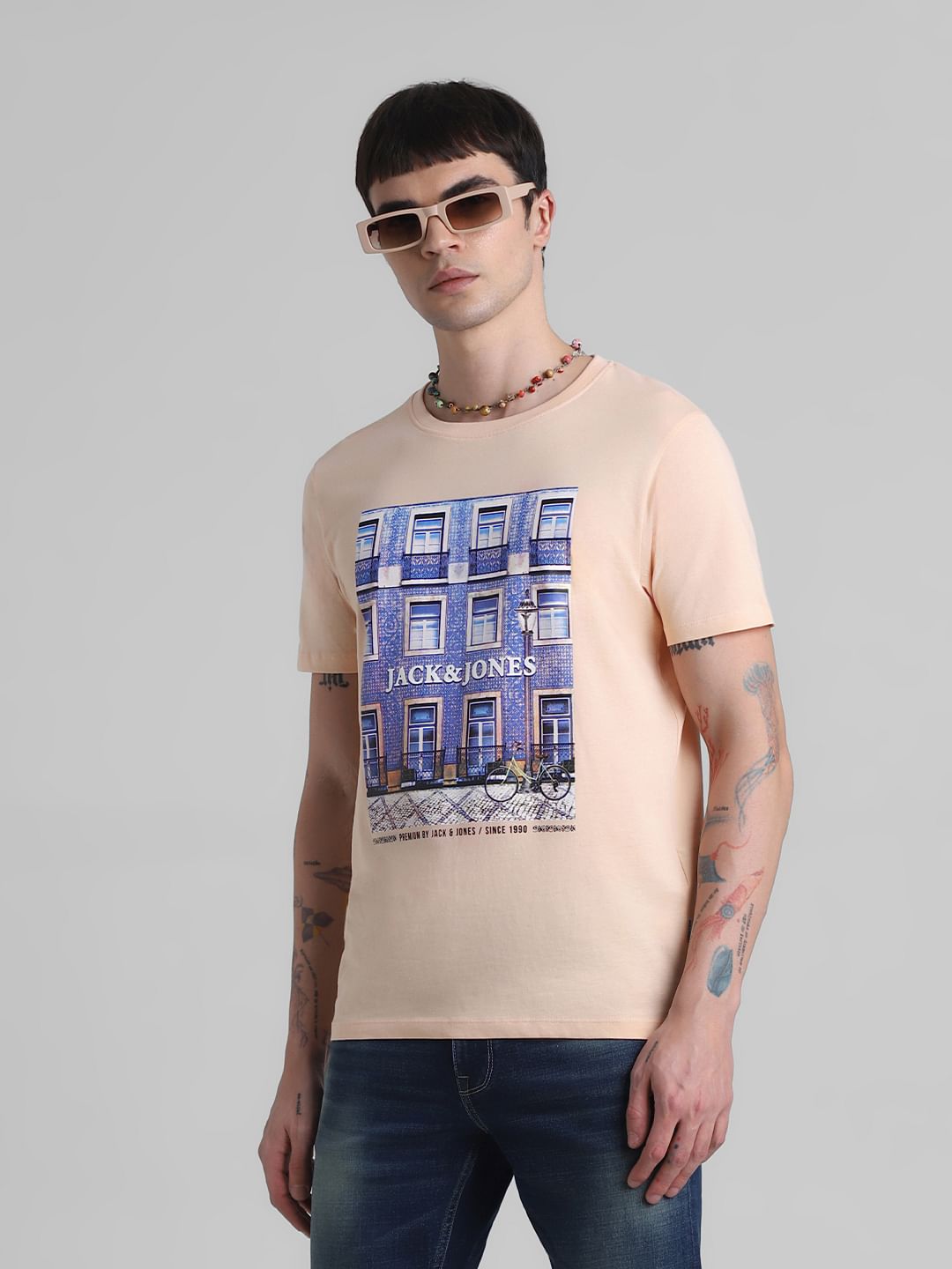 Peach Window Print T-shirt