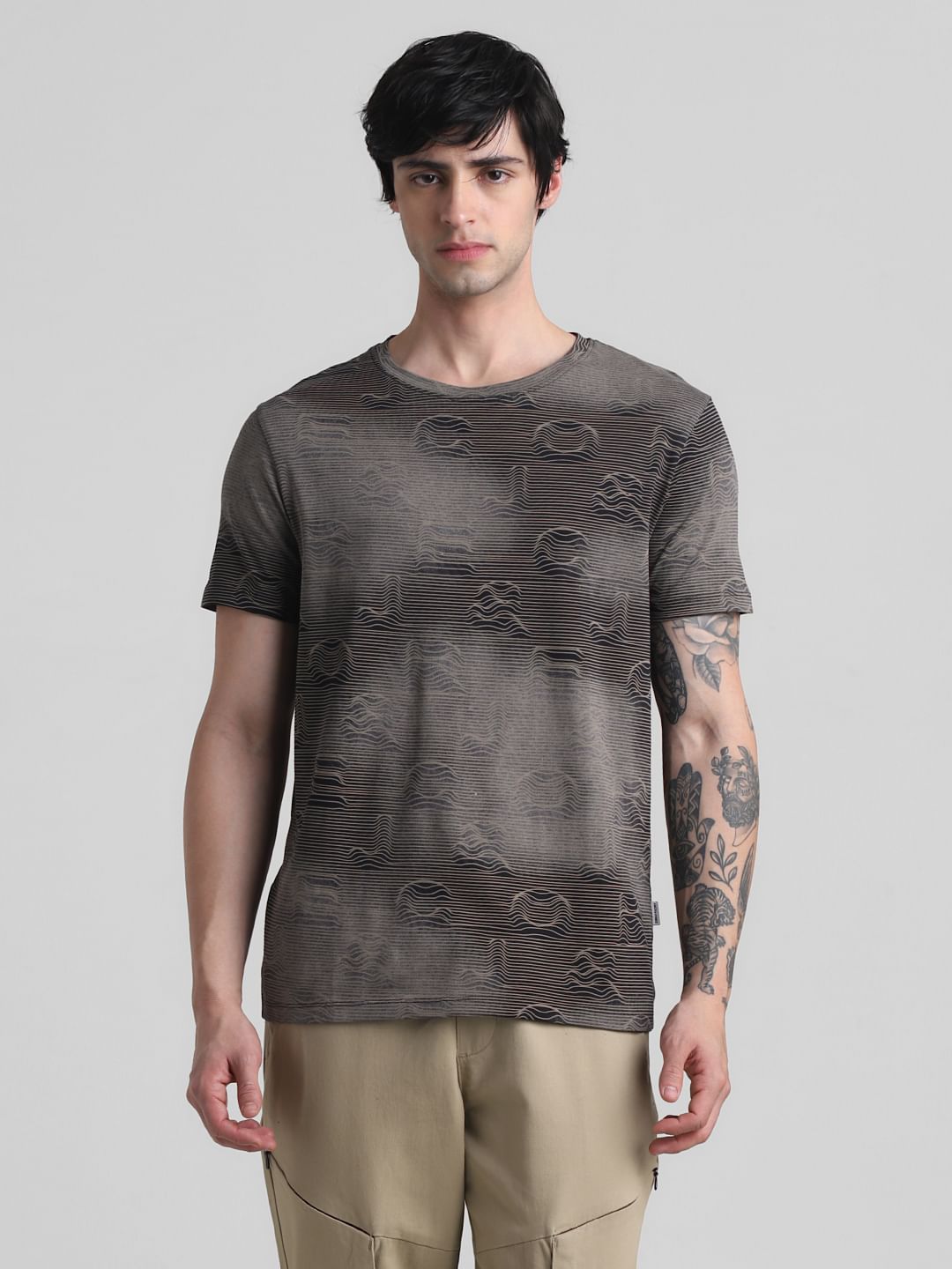 Black Logo Engrave Oversized T-shirt