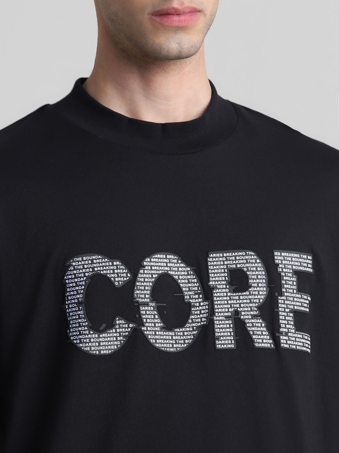 Black Logo Ribbon Detail Oversized T-shirt