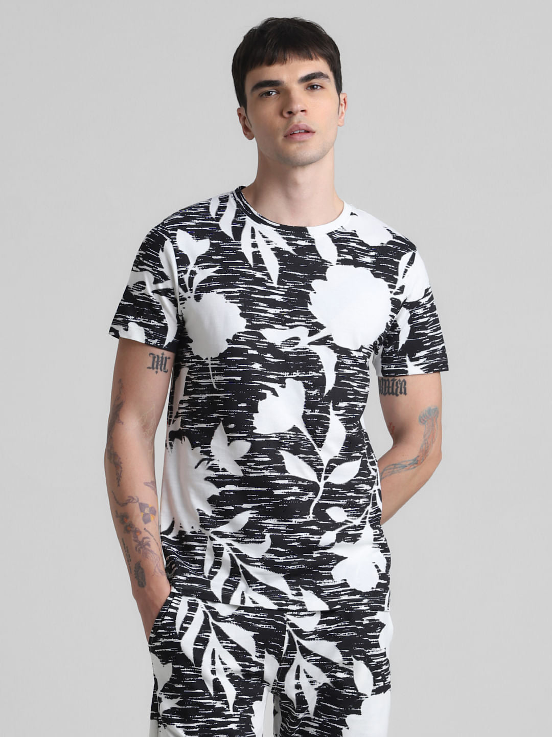 White Printed Co-ord Set T-shirt