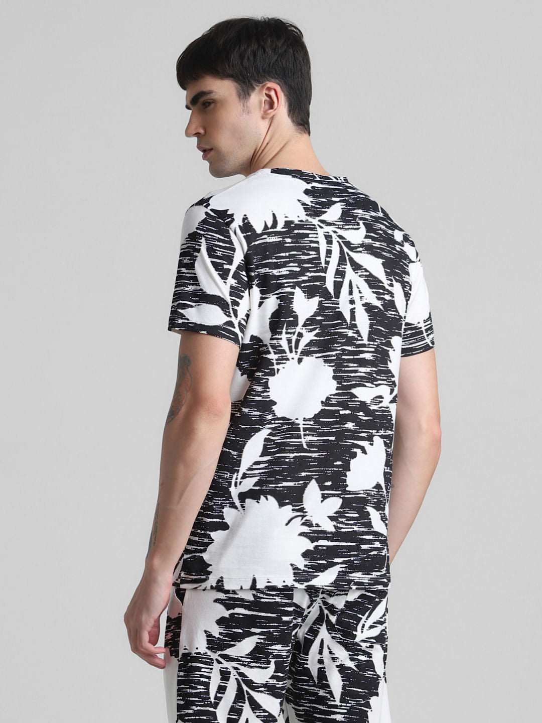 White Printed Co-ord Set T-shirt