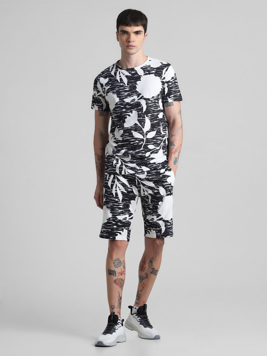 White Printed Co-ord Set T-shirt