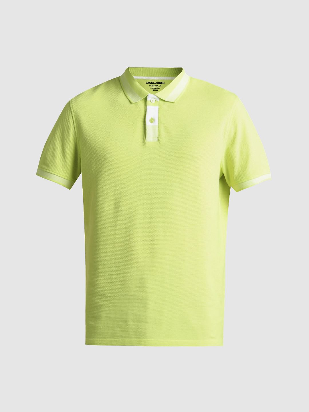 Lime Green Cotton Polo T-shirt