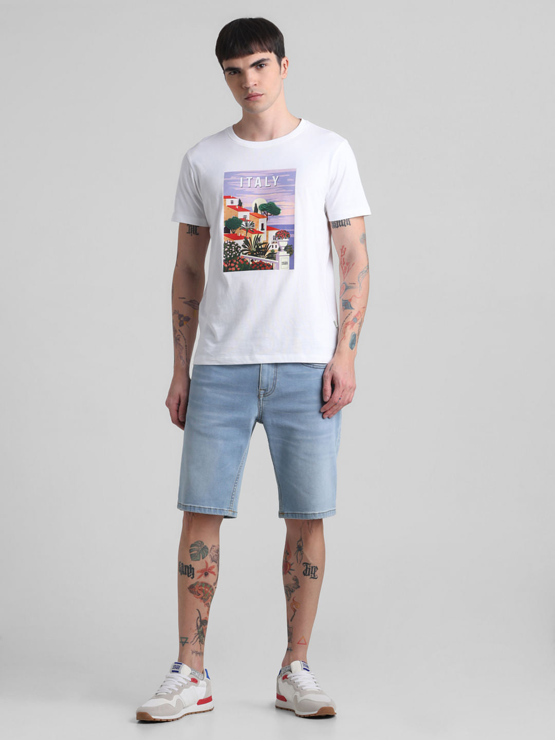 White Italy Print T-shirt