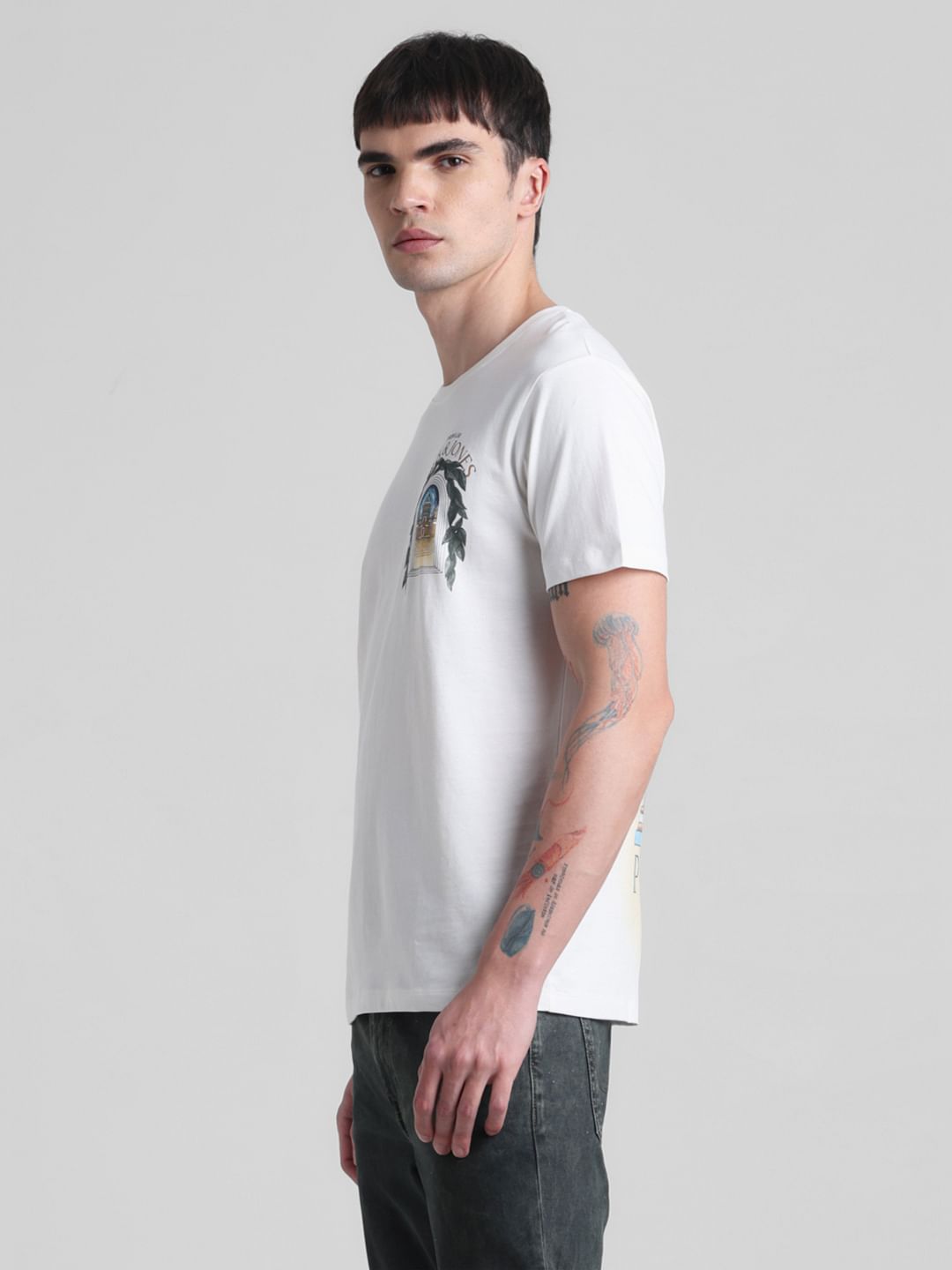 White Castle Print Crew Neck T-shirt