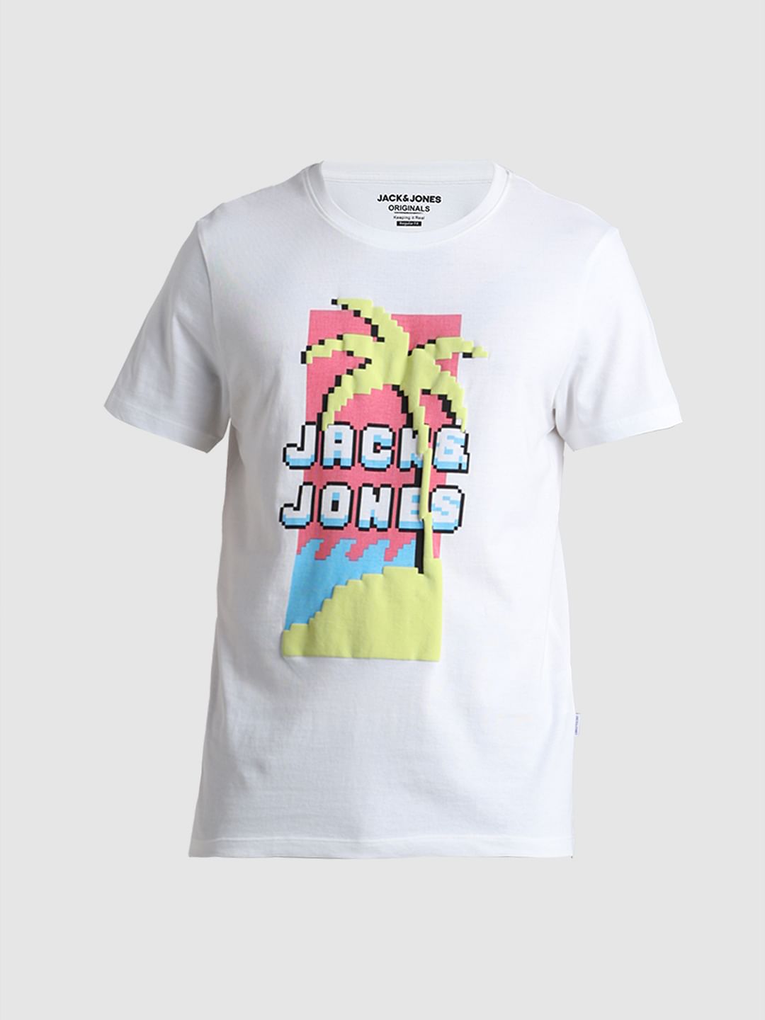 White Graphic Print T-shirt