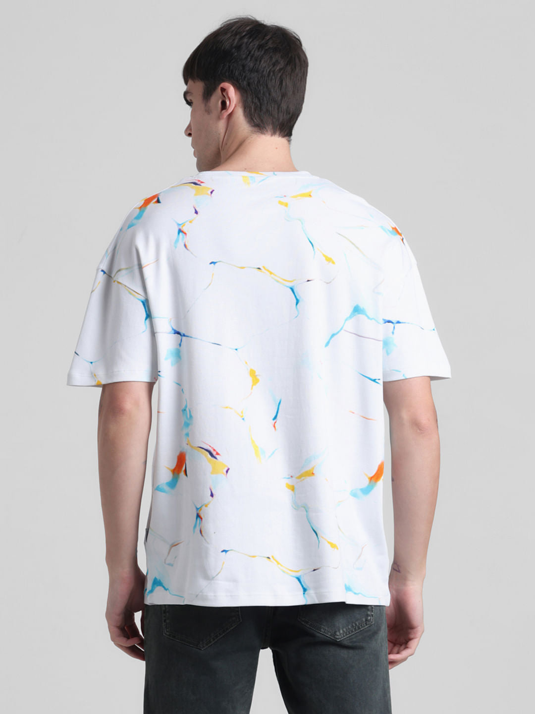White Smudge Paint Oversized T-shirt