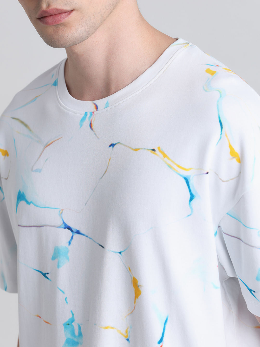 White Smudge Paint Oversized T-shirt