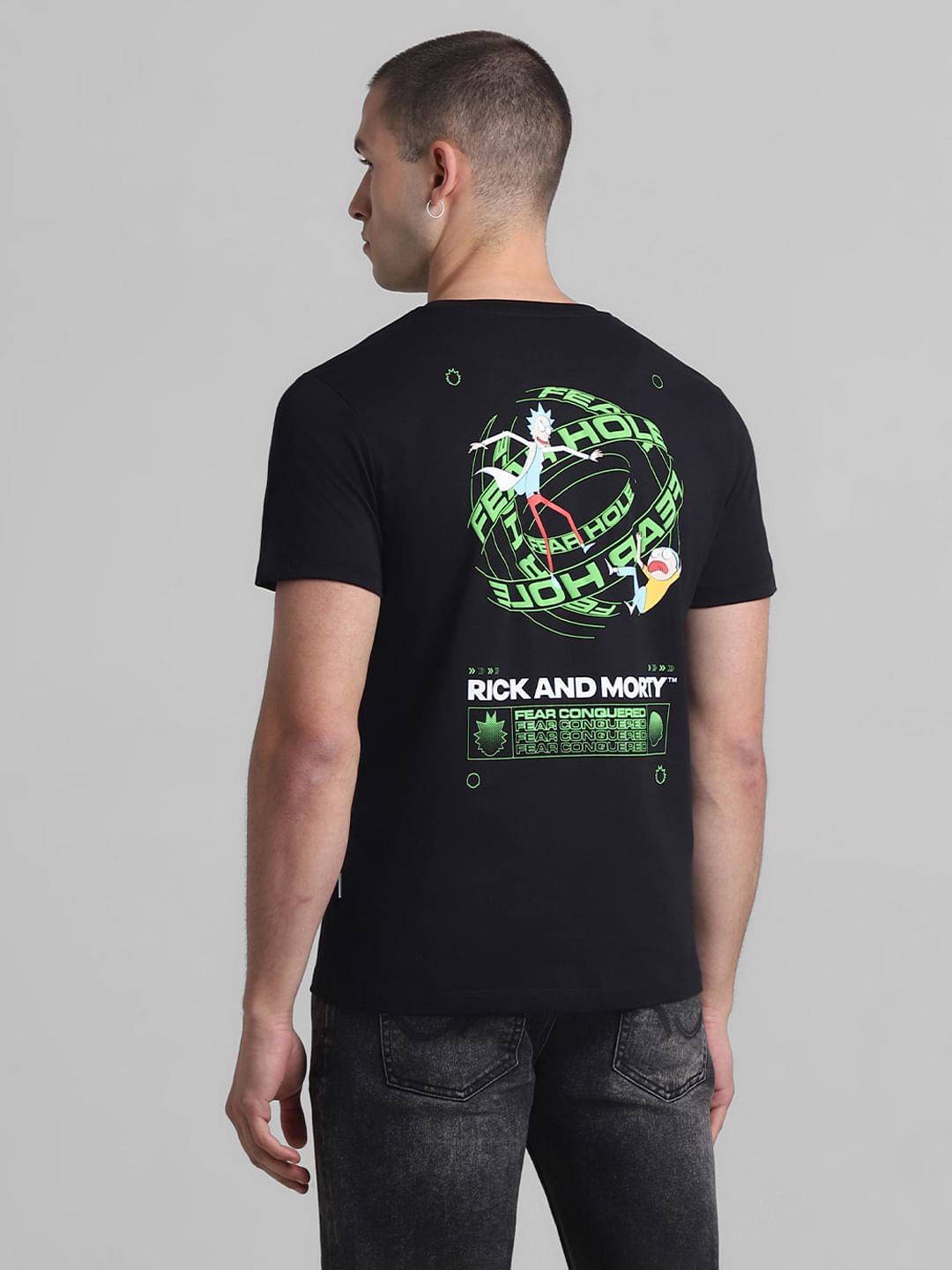 RICK & MORTY Black Graphic Print T-shirt