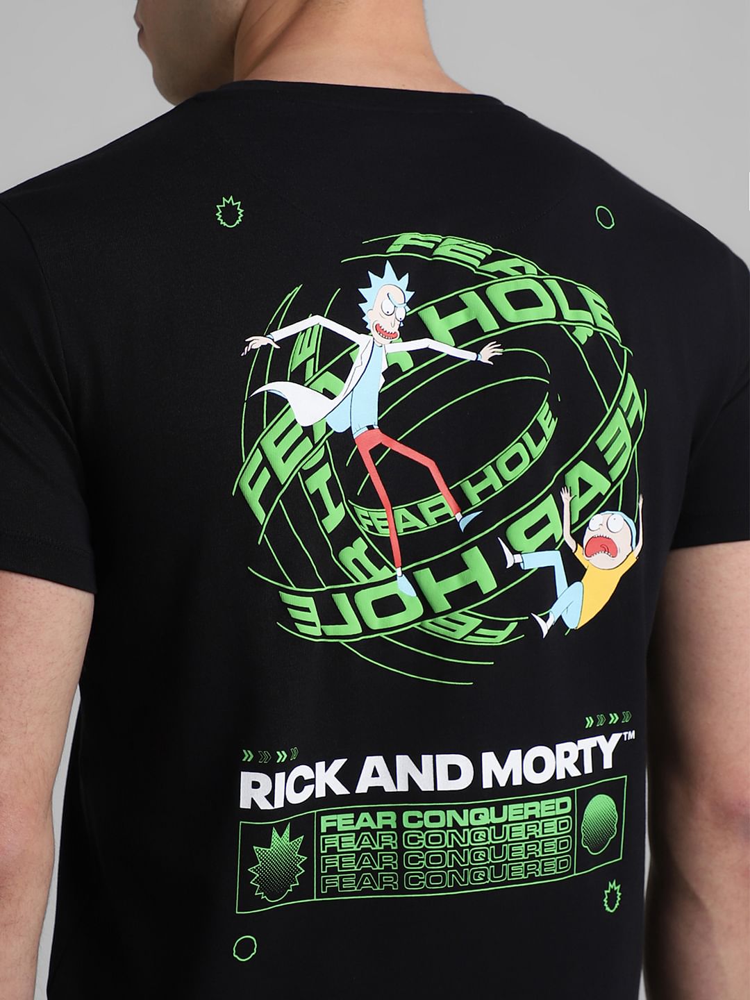 RICK & MORTY Black Graphic Print T-shirt