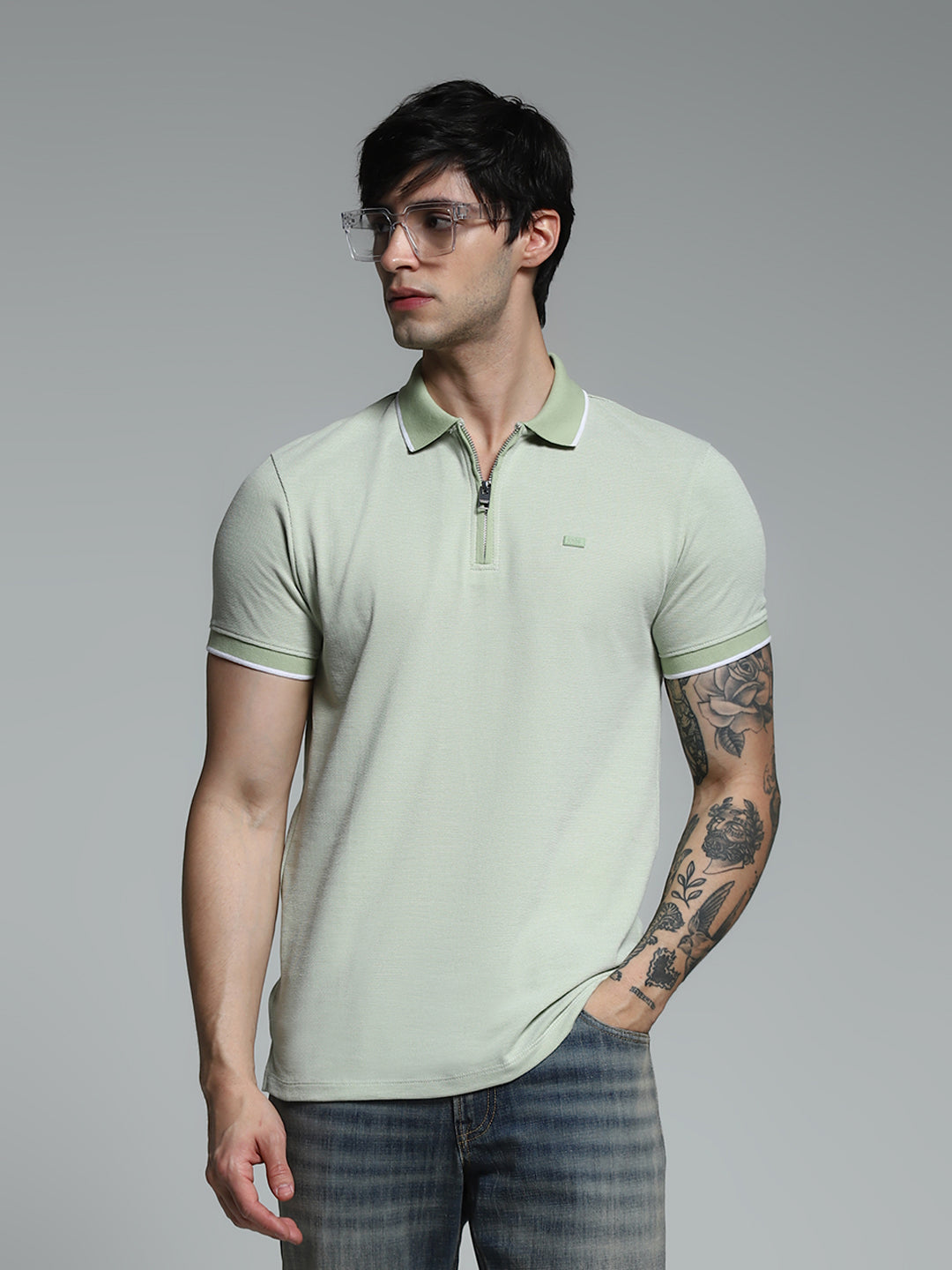 Green Slim Fit Polo