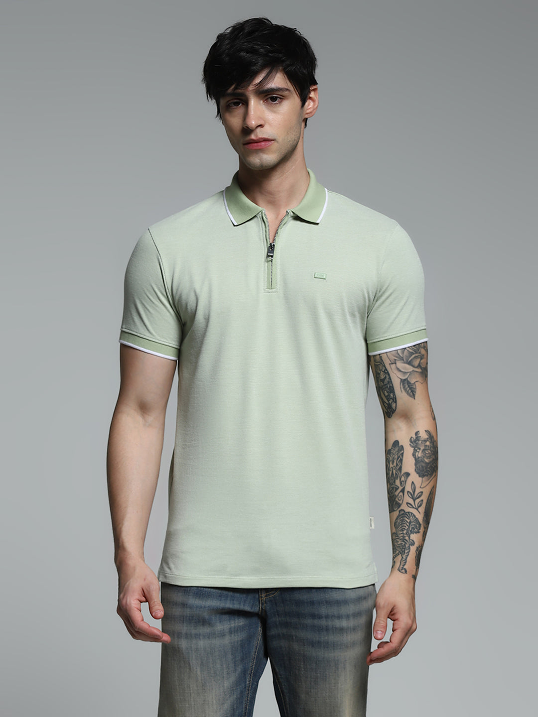 Green Slim Fit Polo