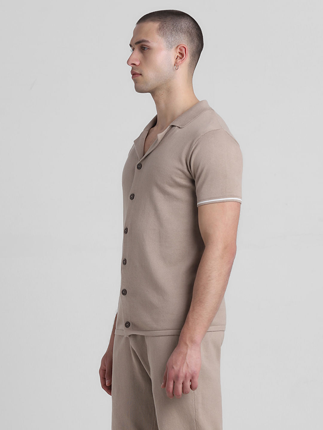 Brown Knitted Co-ord Set Polo