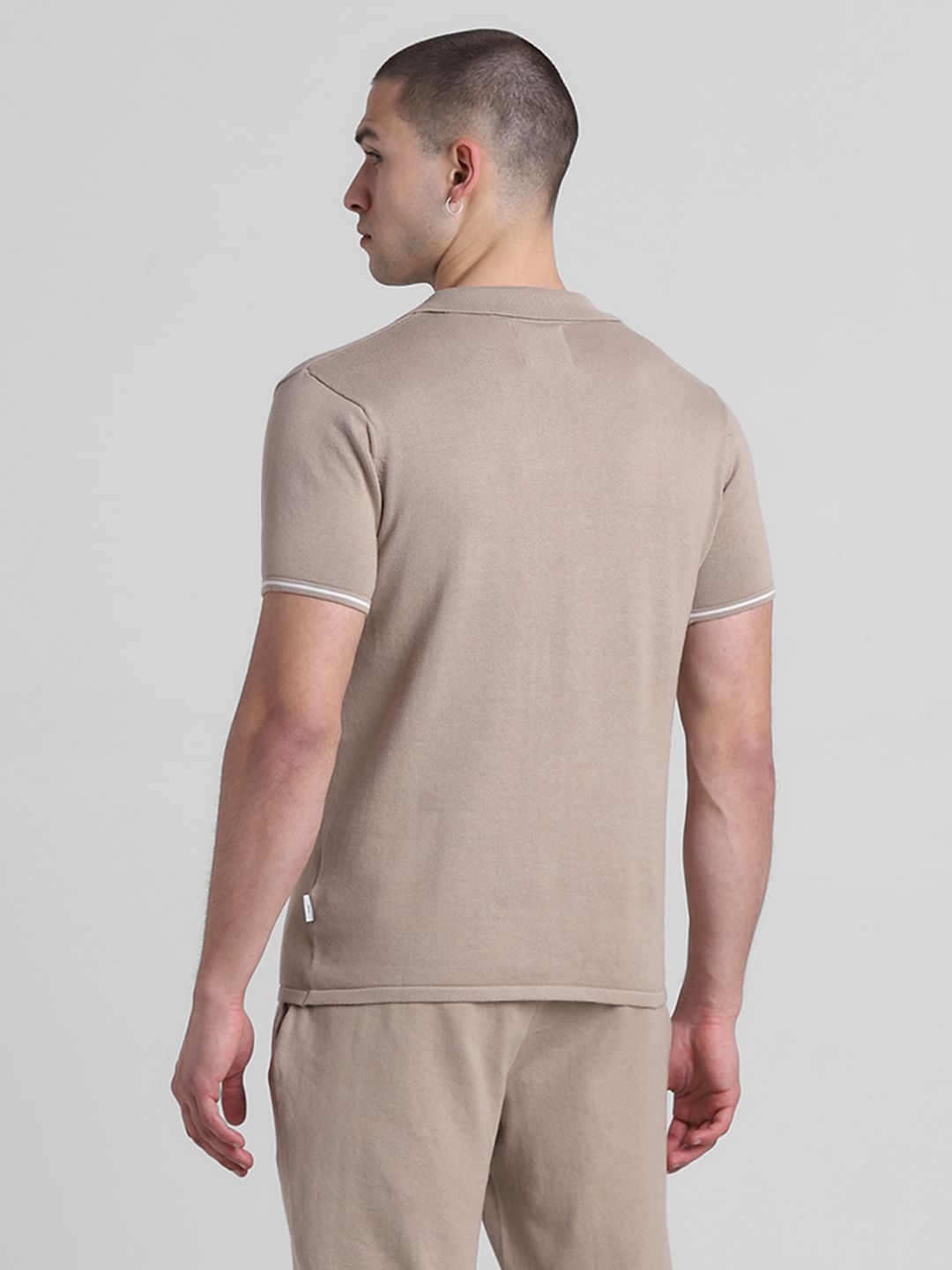 Brown Knitted Co-ord Set Polo