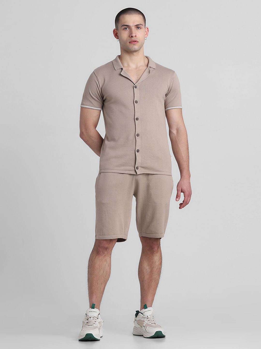 Brown Knitted Co-ord Set Polo