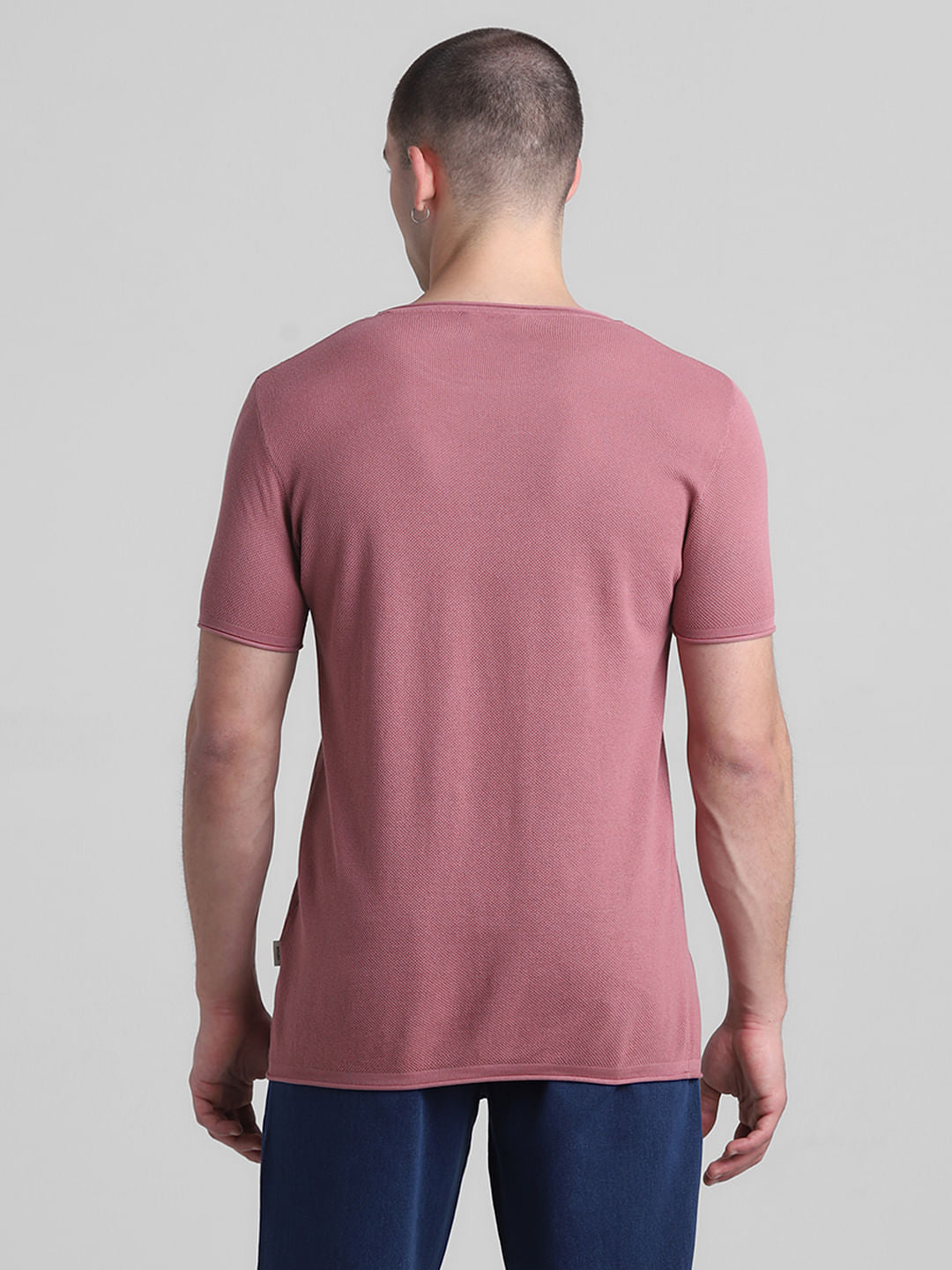 Pink Cotton Knitted T-shirt