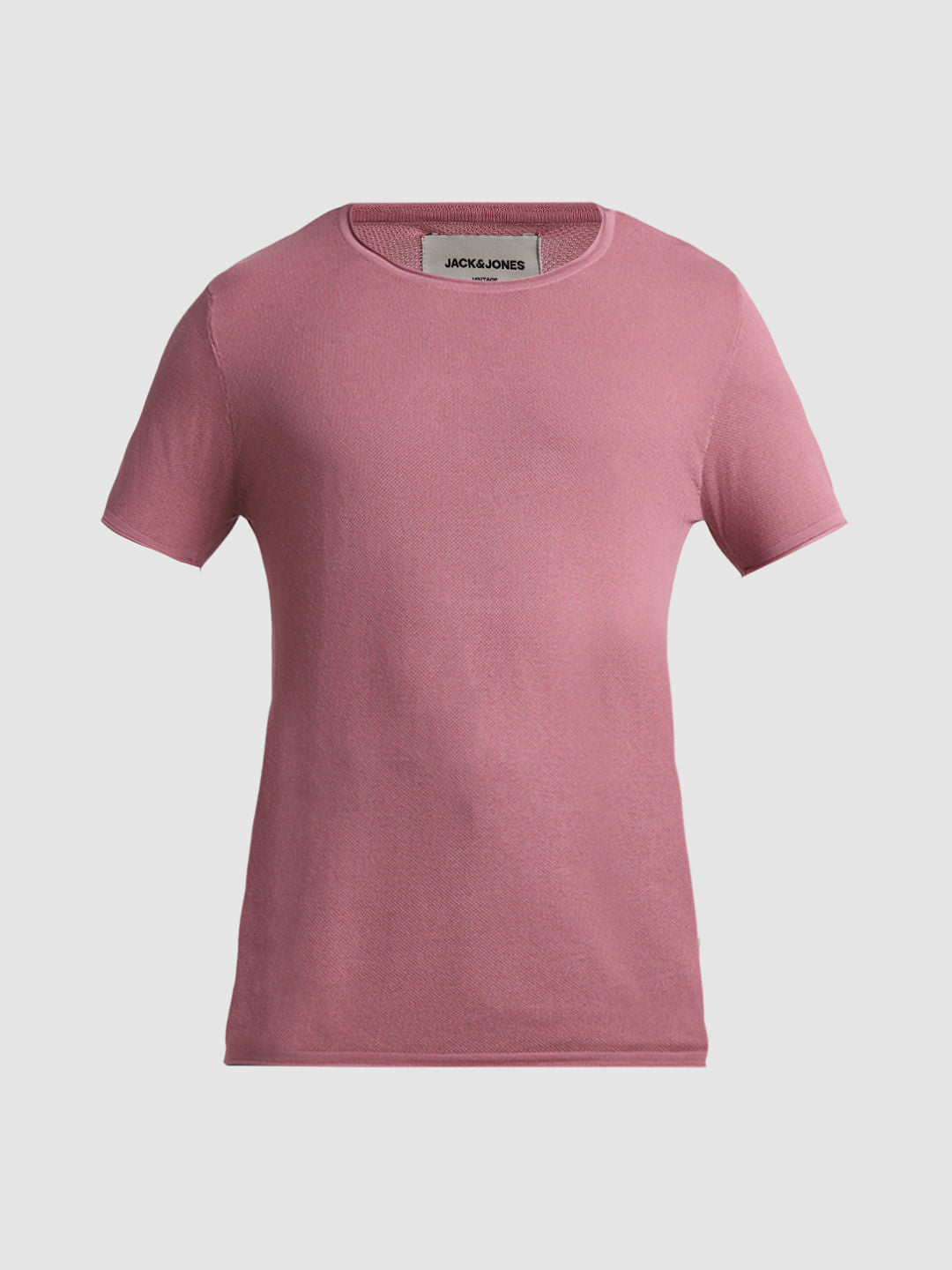 Pink Cotton Knitted T-shirt
